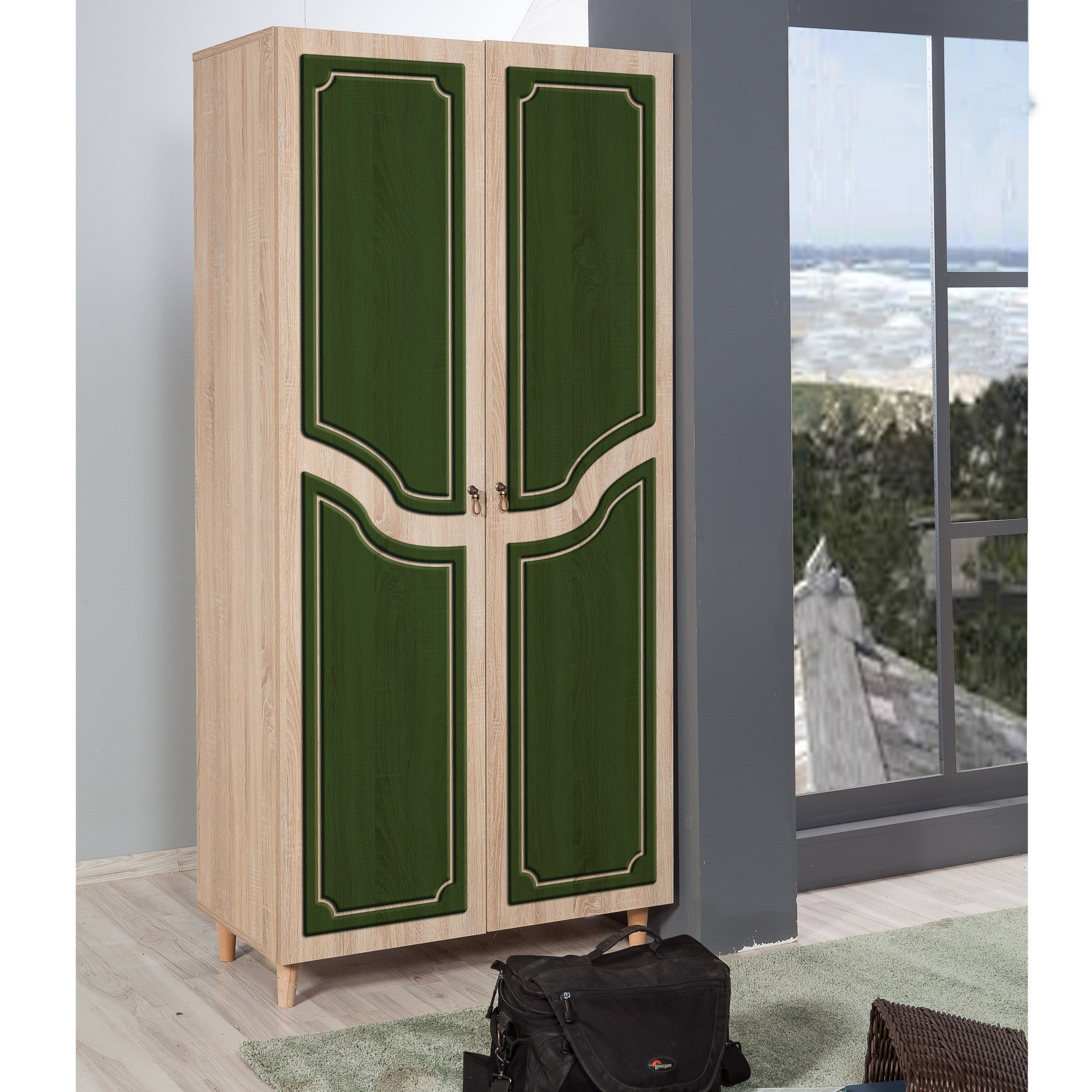 Guarda-roupa moderno – 90 x 192 x 52 cm – Carvalho Sonoma – Painéis de partículas revestidos a melamina