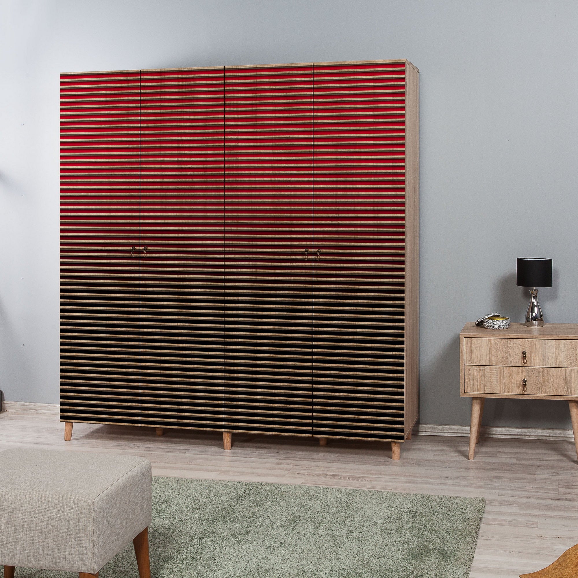 Guarda-roupa moderno – 180 x 192 x 52 cm – Carvalho Sonoma – Melamina