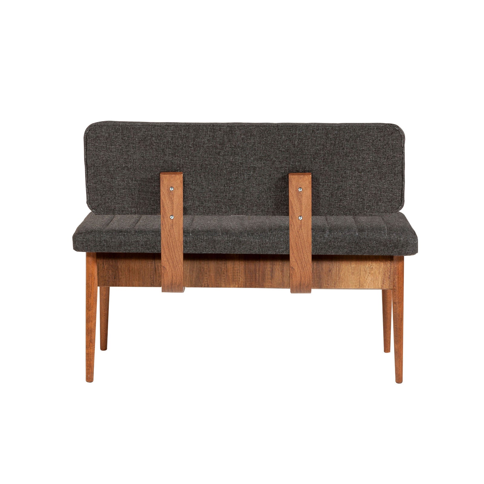 Conjunto de mesa de jantar extensível e cadeiras – 130x80 cm, nogueira e antracite – 100% melamina e tecido de linho