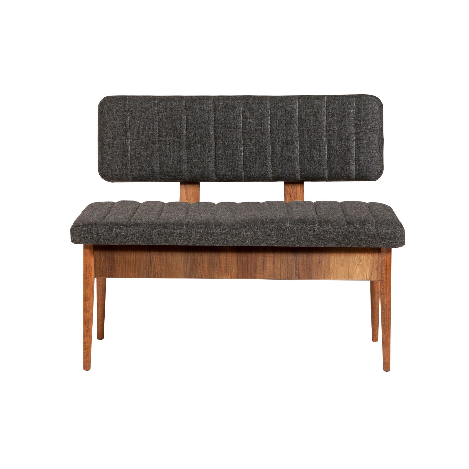 Conjunto de mesa de jantar extensível e cadeiras – 130x80 cm, nogueira e antracite – 100% melamina e tecido de linho