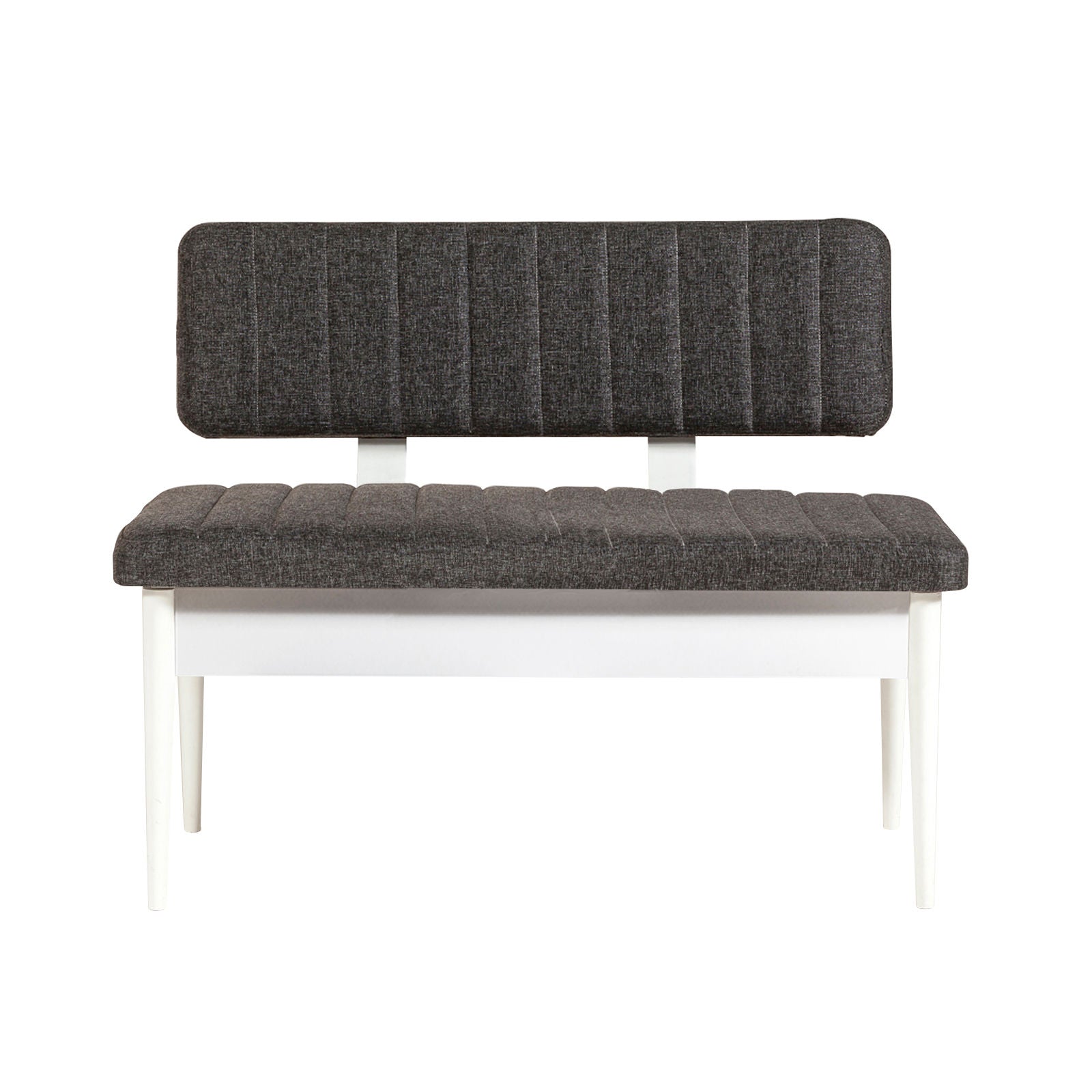 Conjunto de Mesa de Jantar Extensível e Cadeiras – 130 cm (mesa) – Branco e Antracite – Aglomerado revestido em Melamina