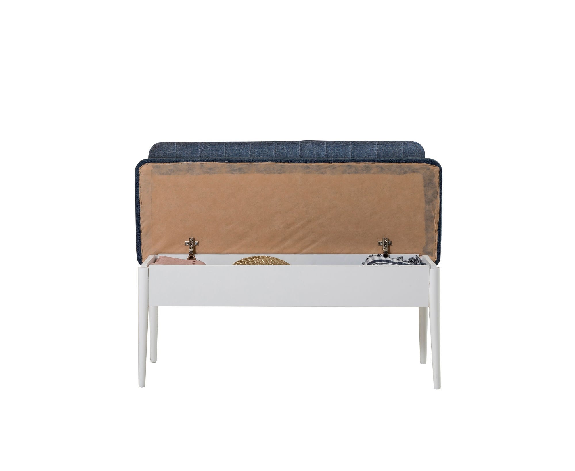 Conjunto de mesa de jantar extensível e cadeiras – 130x80cm (extensível até 165cm) – branco e azul-escuro – melamina e madeira