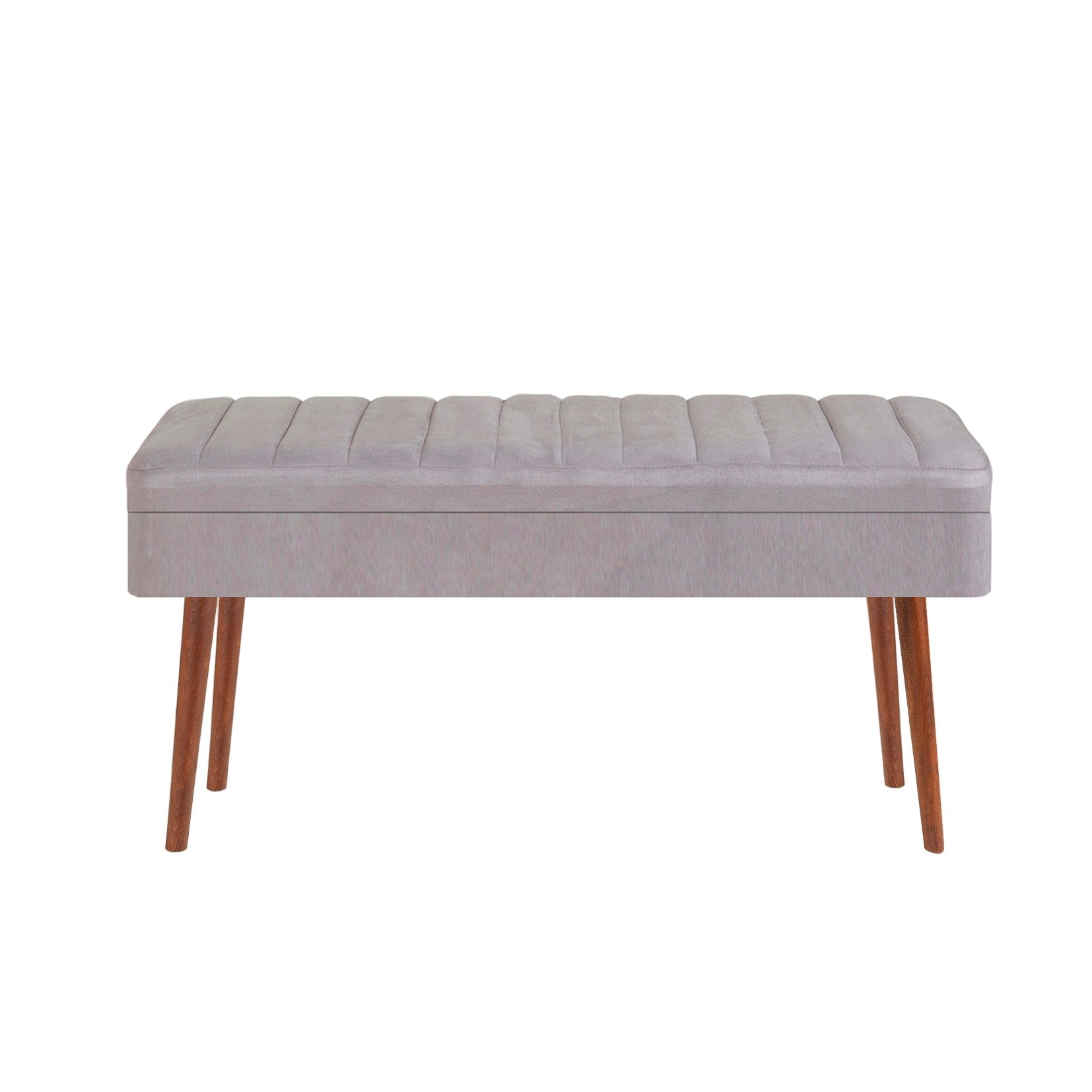 Conjunto de mesa de jantar extensível e cadeiras (4 peças) – 129-163 x 80 x 75 cm – nogueira e cinza – melamina e veludo