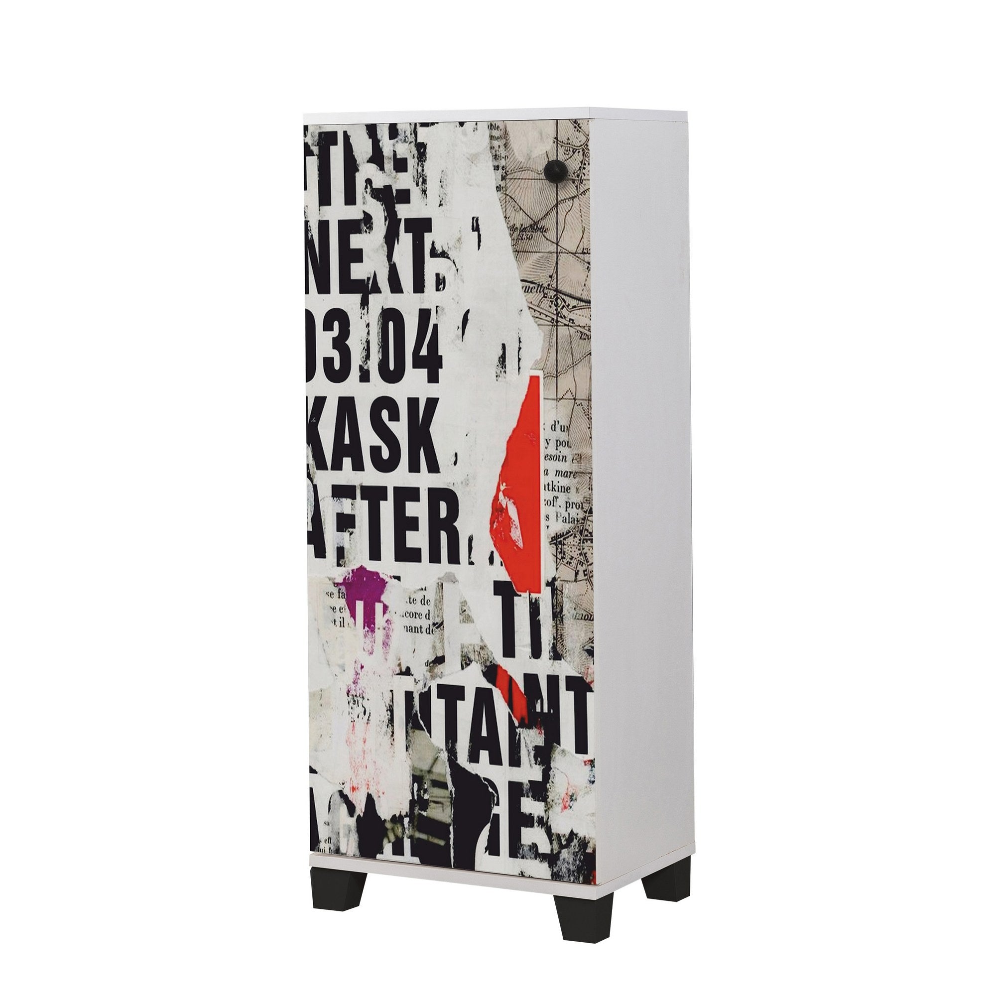 Sapateira moderna – 50 x 127 x 38 cm – Branca – Painel de partículas