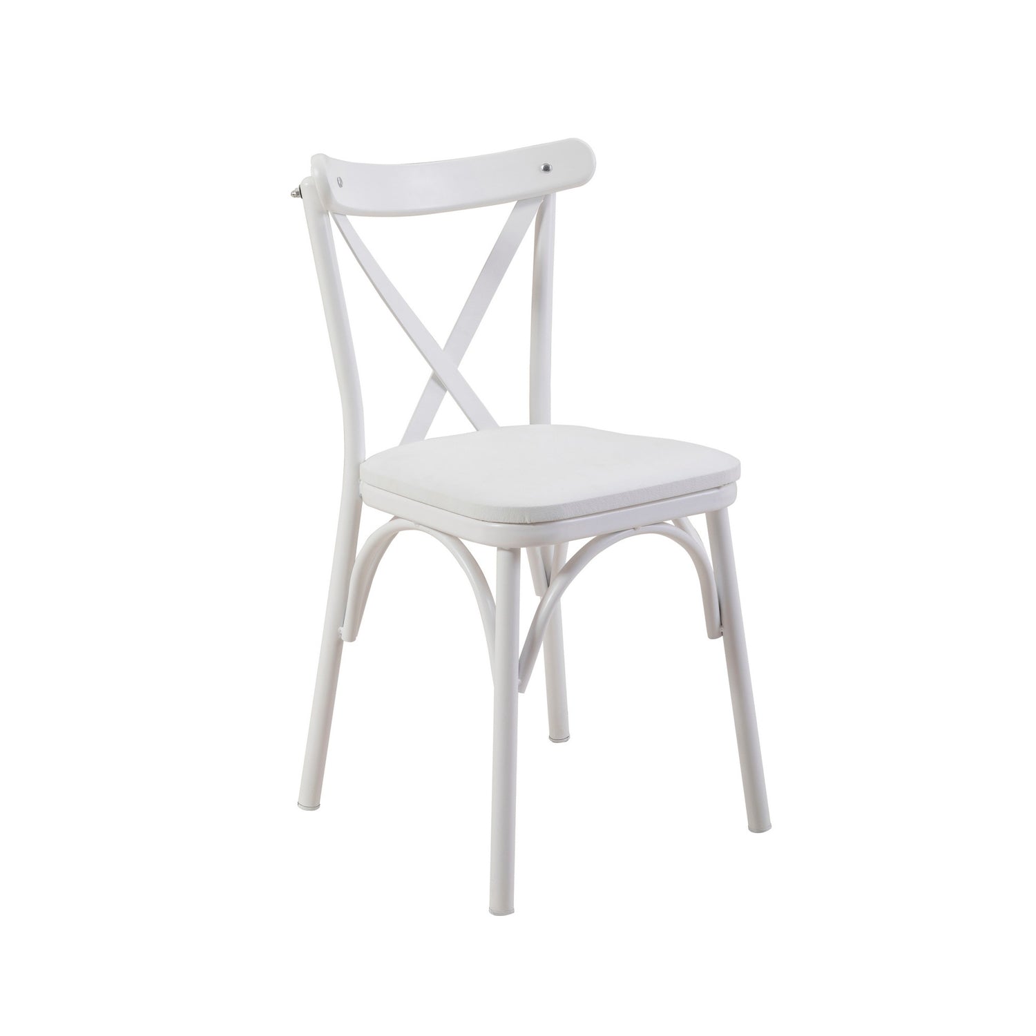 Cadeira branca elegante, 100% couro sintético, 46 x 87 x 48 cm | Painel de partículas 100% revestido em melamina durável, 18 cm de espessura | Perfeita para casa e escritório modernos