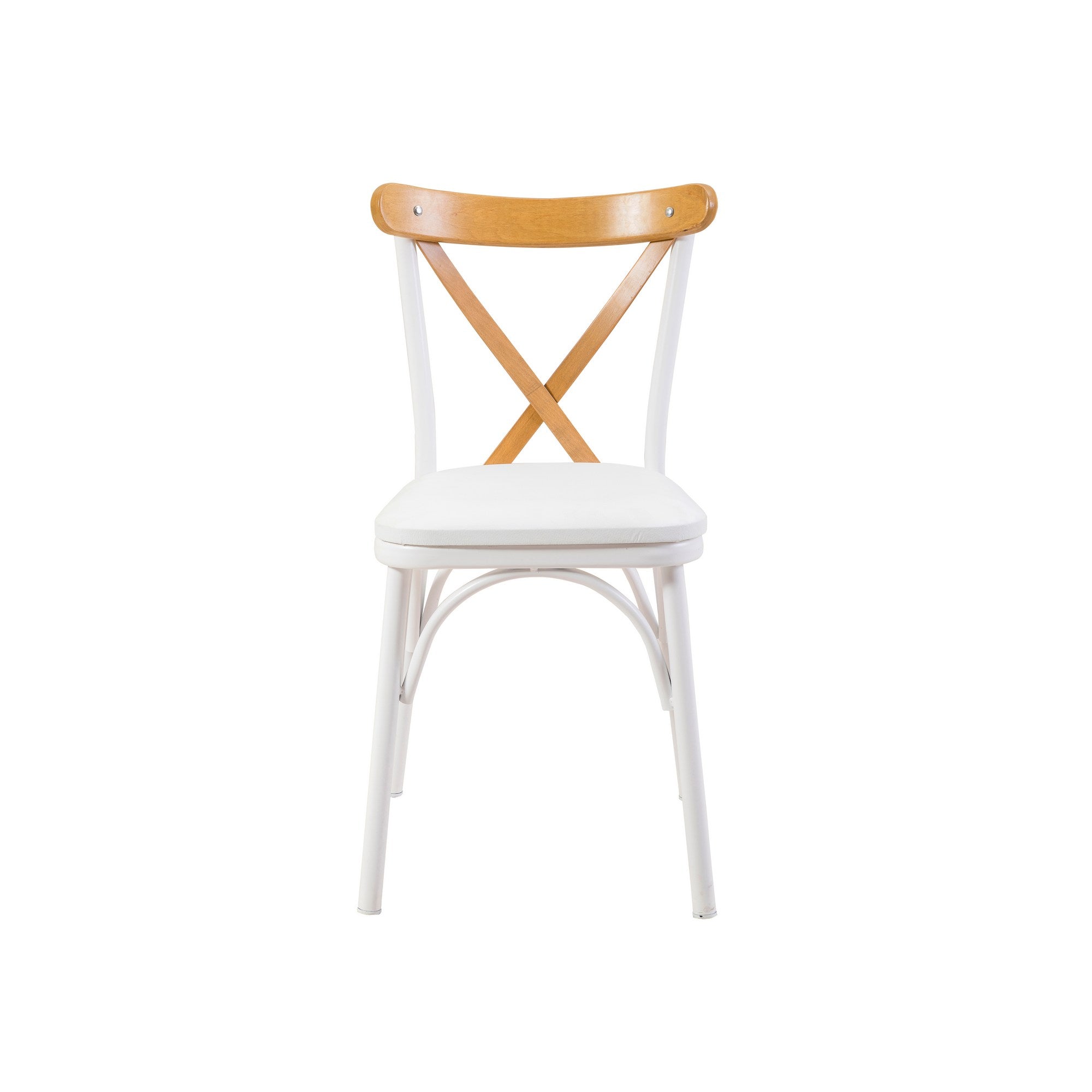 Cadeira branca elegante, 100% aglomerado revestido em melamina, 46 x 48 x 87 cm | Design durável e elegante para espaços modernos de casa e escritório
