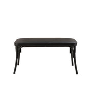 Banco preto elegante, 100 cm de largura x 49 cm de altura x 41 cm de profundidade | 100% couro sintético e pernas de madeira de faia | Tampo durável revestido em melamina de 18 mm | Design moderno