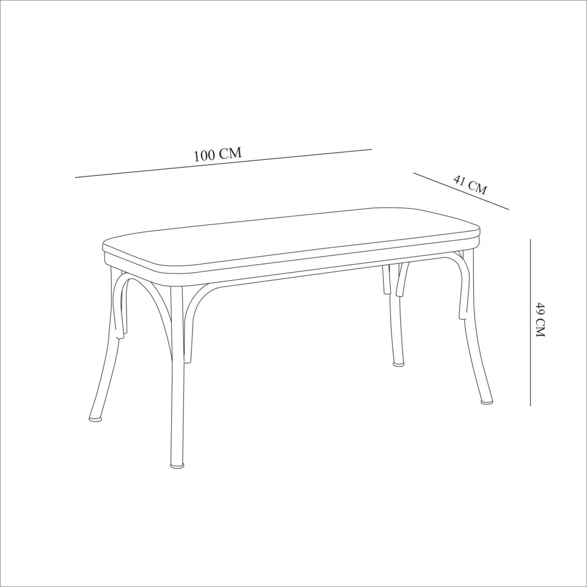 Banco preto elegante, 100 cm de largura x 49 cm de altura x 41 cm de profundidade | 100% couro sintético e pernas de madeira de faia | Tampo durável revestido em melamina de 18 mm | Design moderno