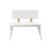 Banco branco elegante com 100% couro sintético, 100 cm de largura, 85 cm de altura, 53 cm de profundidade | Painel de partículas 100% revestido de melamina, 18 cm de espessura | Elegante e funcional