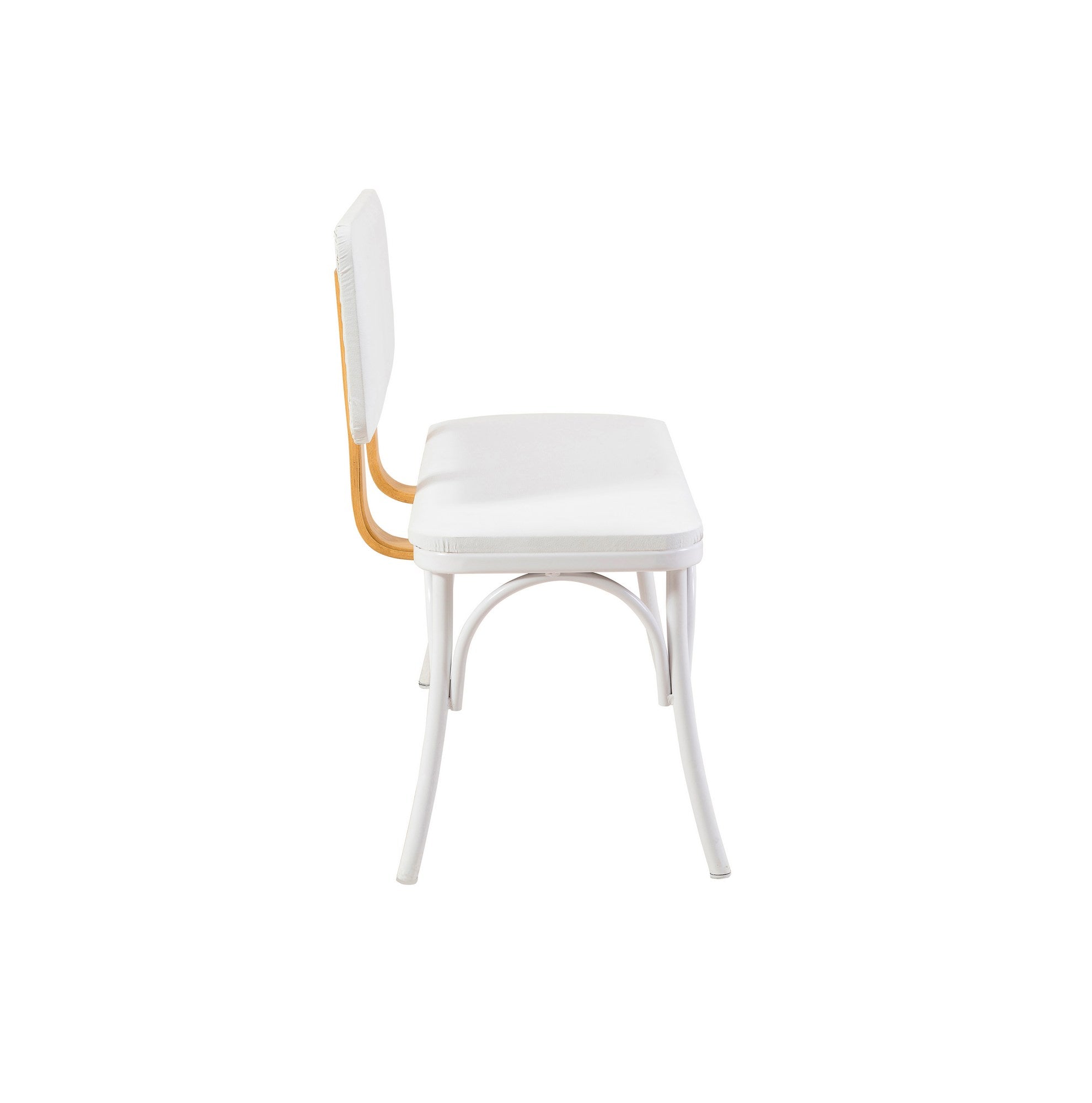 Banco branco elegante com 100% couro sintético, 100 cm de largura, 85 cm de altura, 53 cm de profundidade | Painel de partículas 100% revestido de melamina, 18 cm de espessura | Elegante e funcional