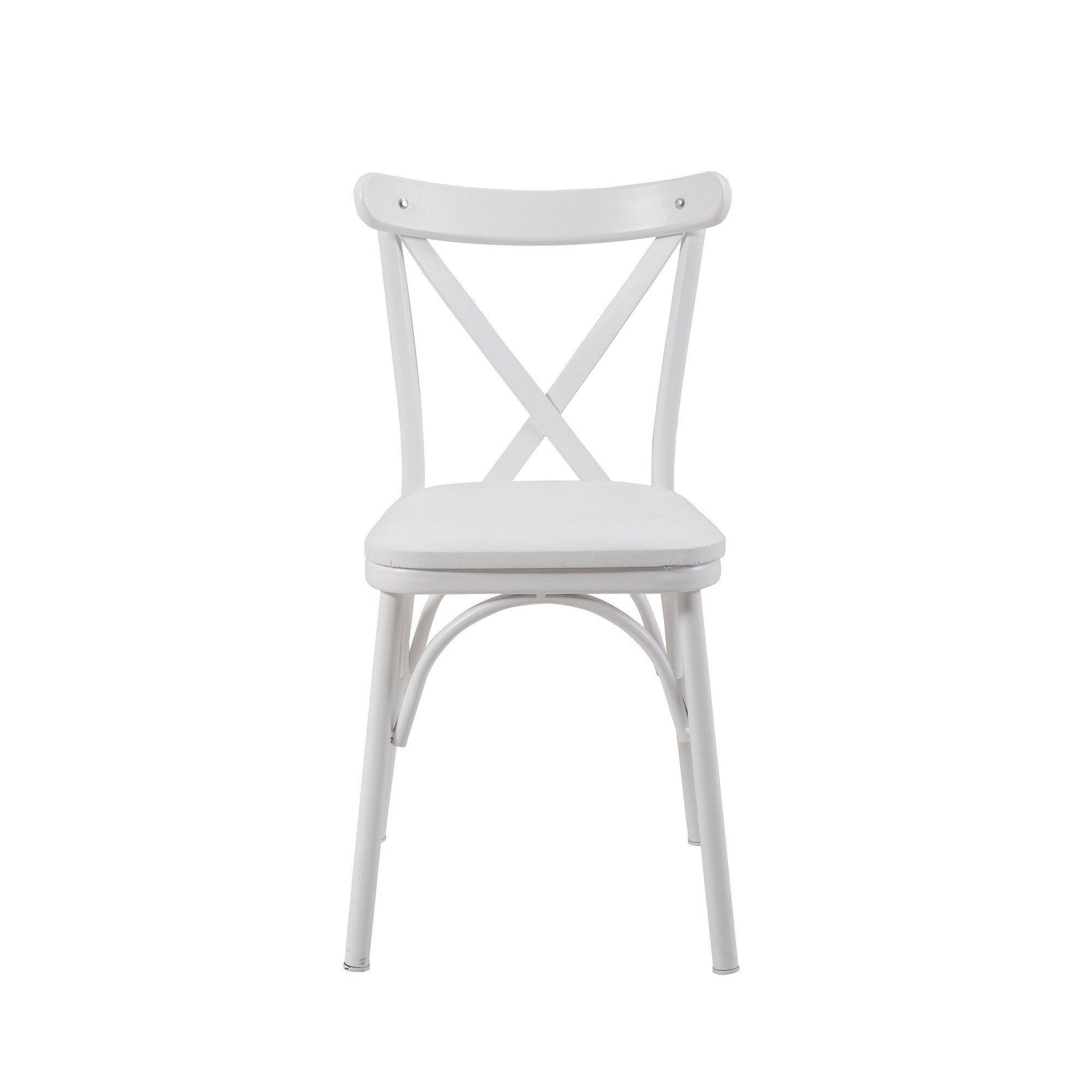 Conjunto de mesa de jantar extensível e cadeiras (6 peças), branco, 120-153 x 75 x 77 cm | Cadeiras 100% revestidas em melamina, couro sintético, pernas elegantes em madeira de faia