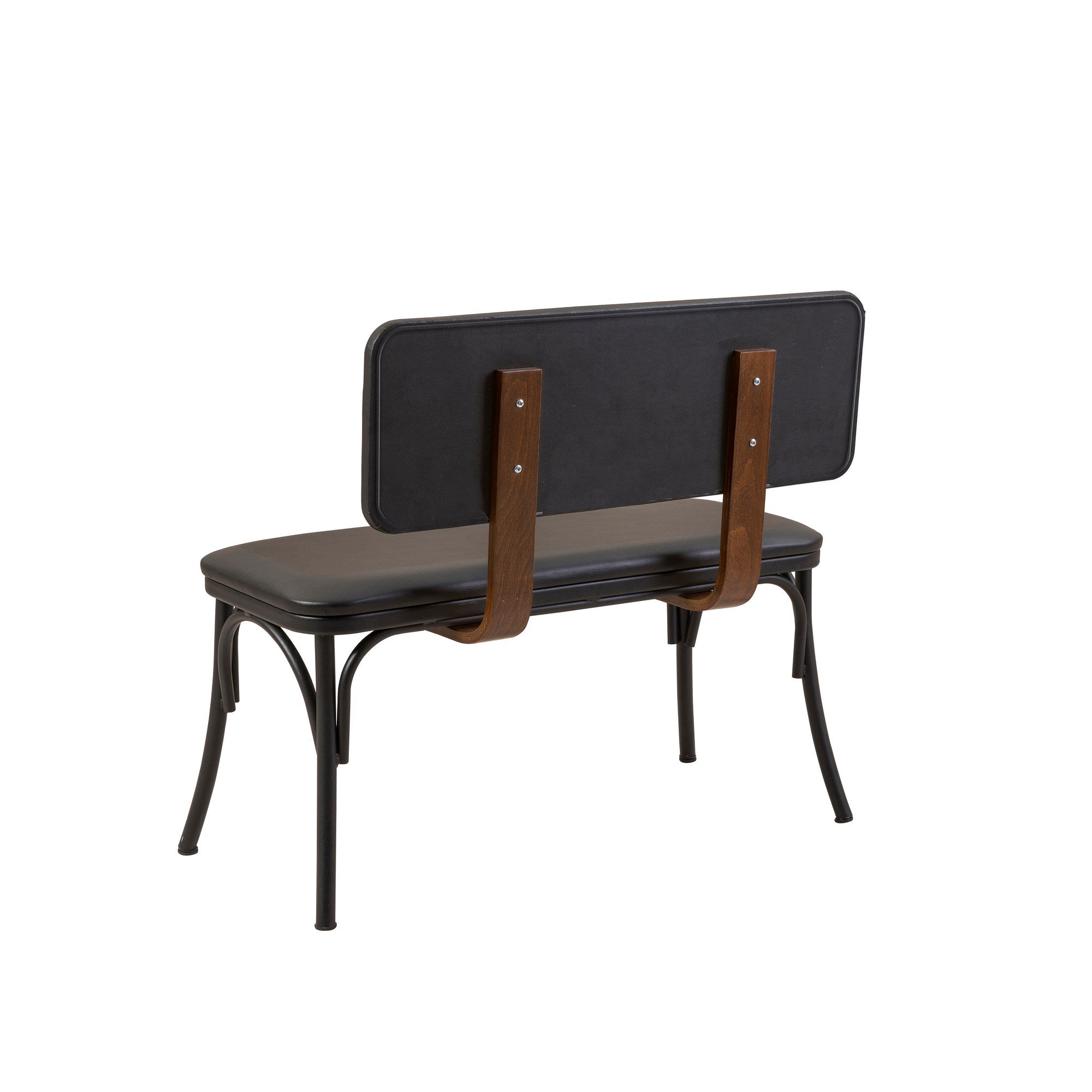Conjunto de mesa de jantar extensível e cadeiras (4 peças), preto, 120-153 x 75 x 77 cm | 100% revestido em melamina, tecido couro sintético, pernas de madeira de faia | Elegante e funcional para refeições modernas