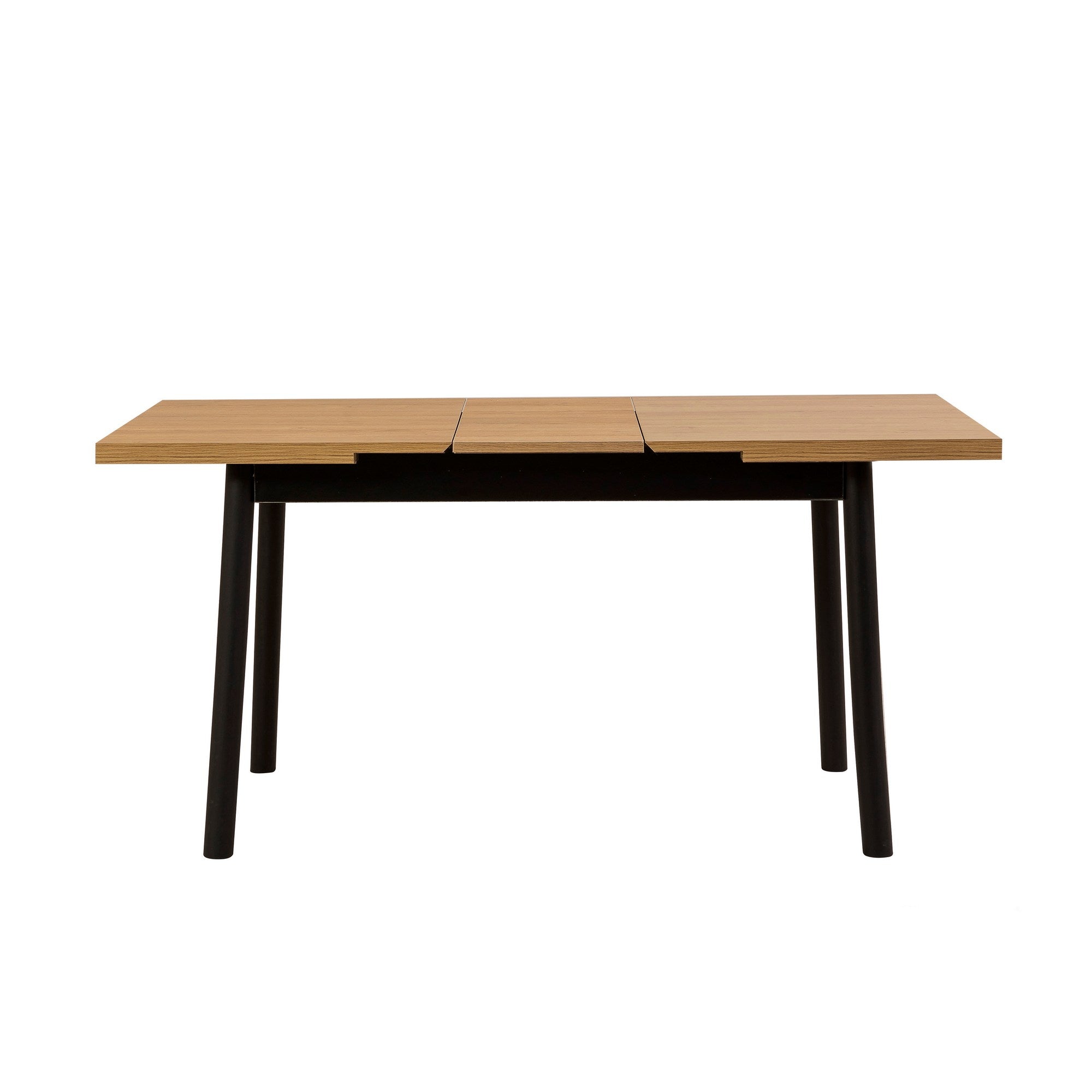 Conjunto de mesa de jantar extensível e cadeiras (4 peças), preto, 120-155 cm | Painel de partículas 100% revestido de melamina, cadeiras de couro sintético | Elegante e funcional para espaços de jantar modernos