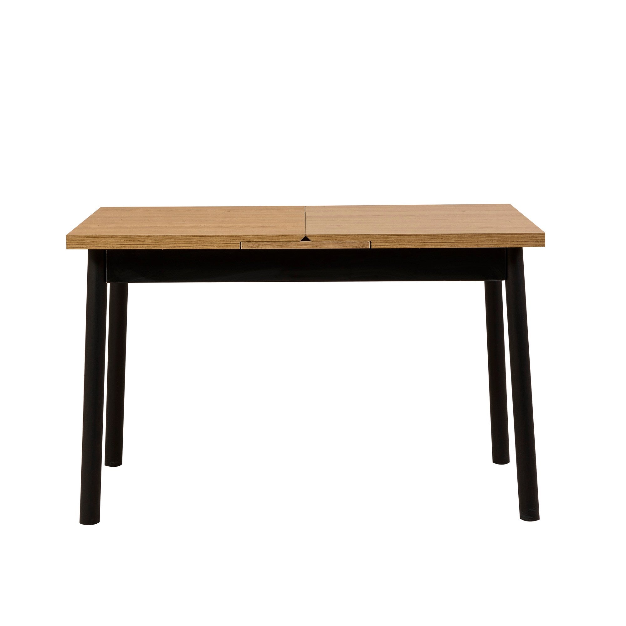 Conjunto de mesa de jantar extensível e cadeiras (4 peças), preto, 120-155 x 75 x 77 cm | 100% revestido em melamina, tecido couro sintético, pernas de madeira de faia | Elegante e funcional para refeições modernas