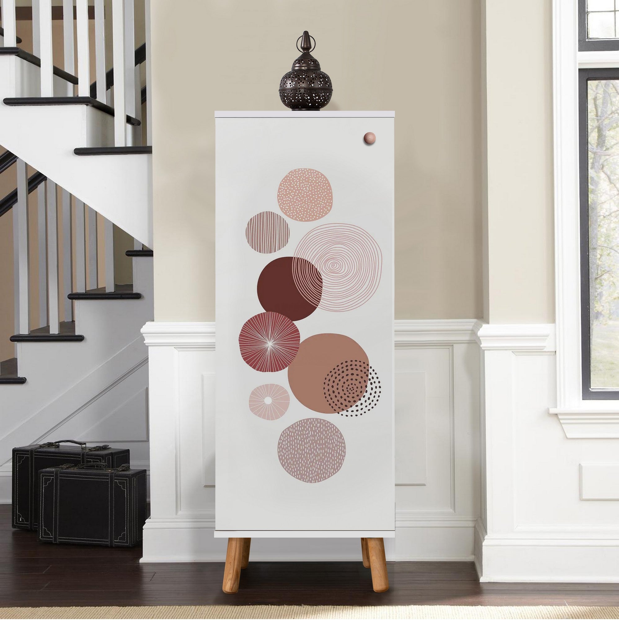 Sapateira elegante – 50 cm L x 135 cm A x 38 cm P – branca – aglomerado revestido a melamina