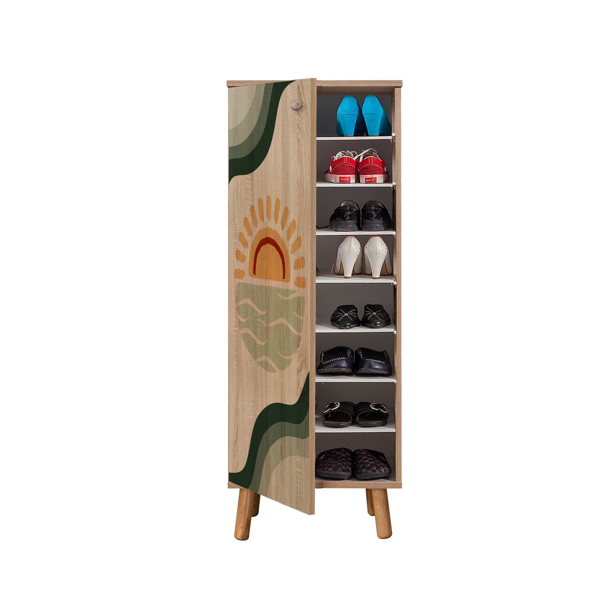 Sapateira – 50 x 135 x 38 cm – Cor Sonomo – Aglomerado 100% revestido em melamina