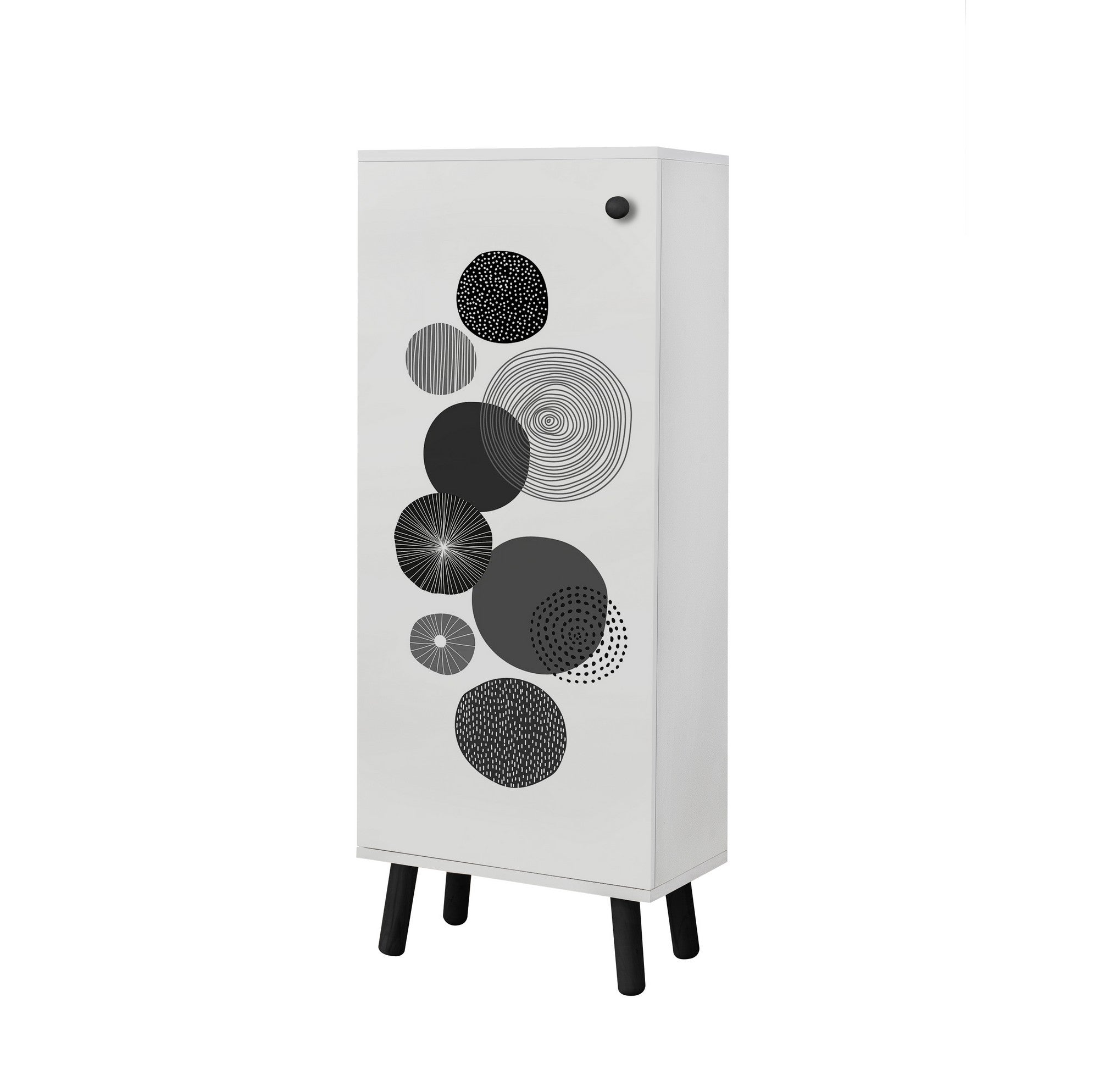 Sapateira – 50 x 135 x 38 cm – Branco e Preto – Aglomerado