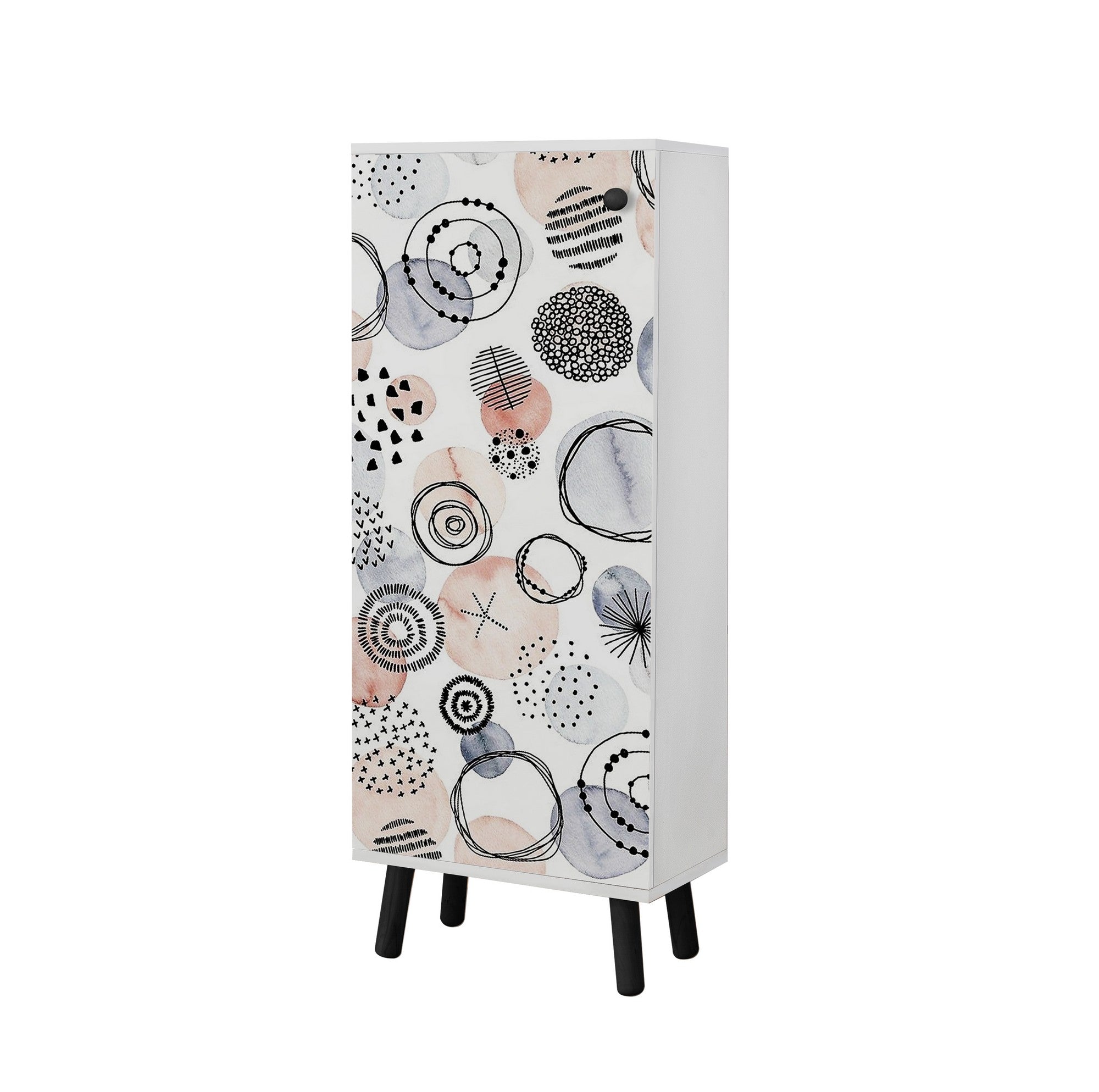 Sapateira – 50 x 135 x 38 cm – Branca e preta – Aglomerado revestido em melamina