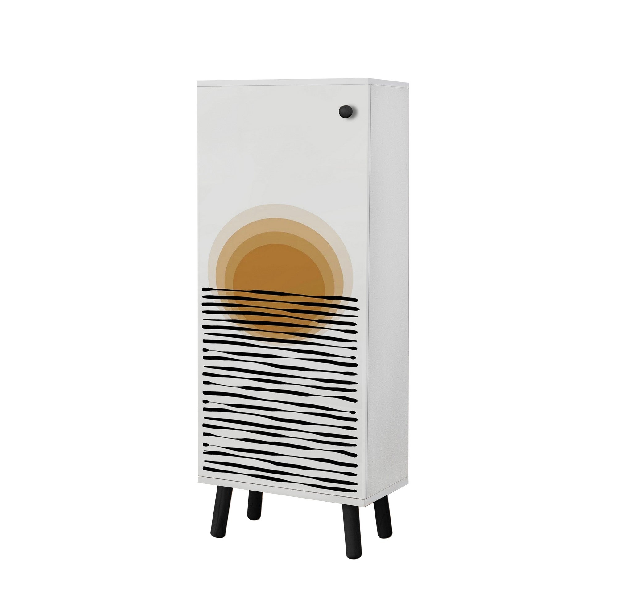 Sapateira – 50 x 135 x 38 cm – Branca e preta – Aglomerado revestido a melamina