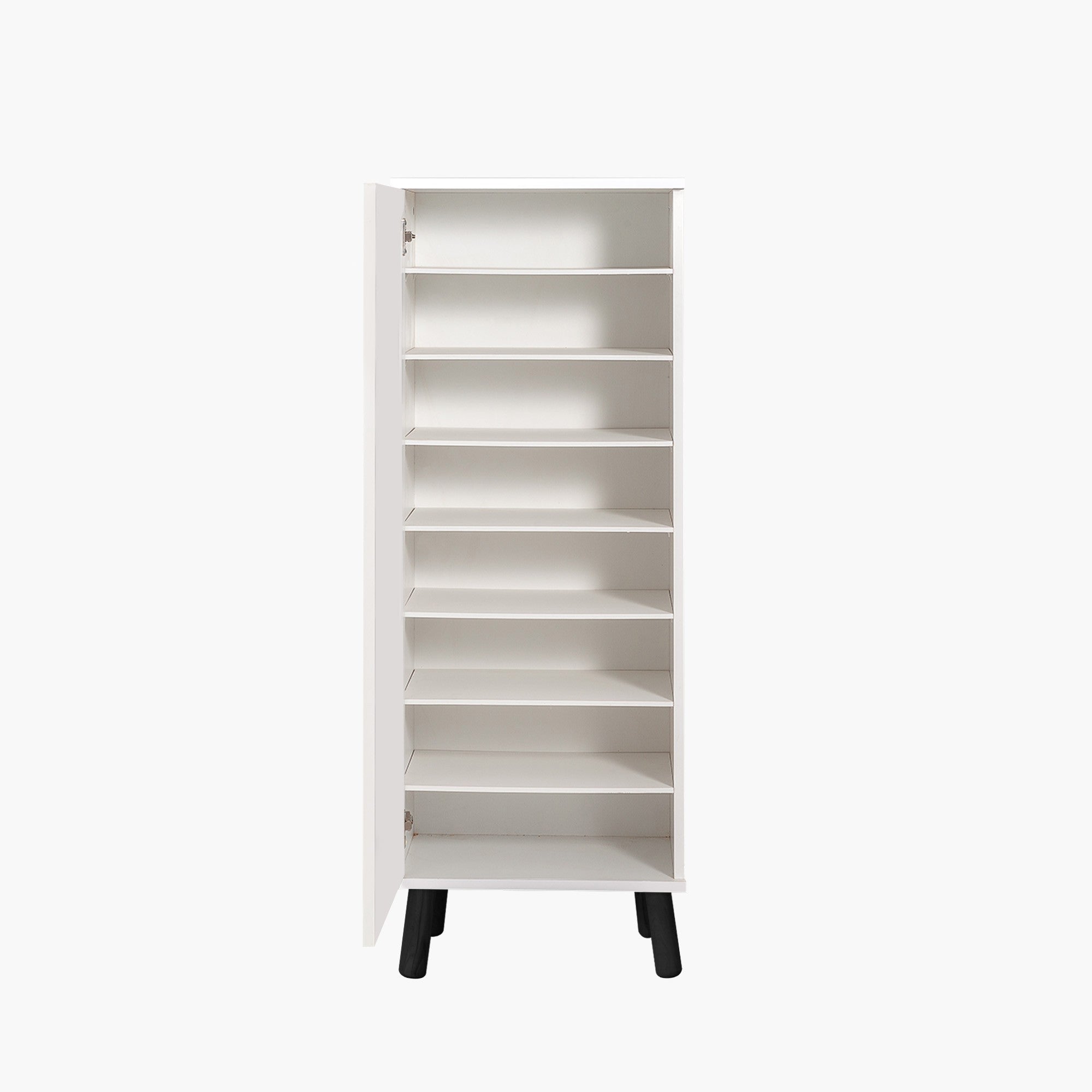 Sapateira – 50 x 135 x 38 cm – Branca e preta – Aglomerado revestido a melamina