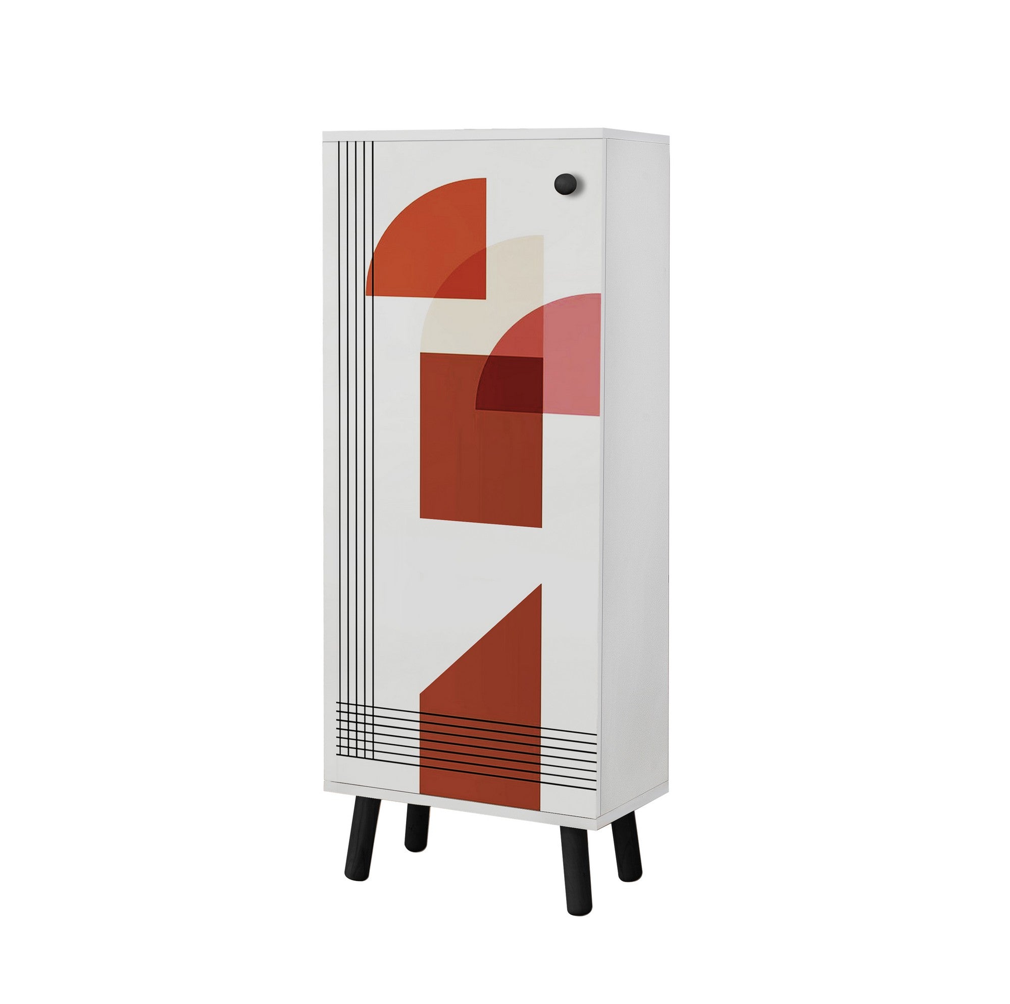 Sapateira – 50 x 135 x 38 cm – Branco e Preto – Aglomerado