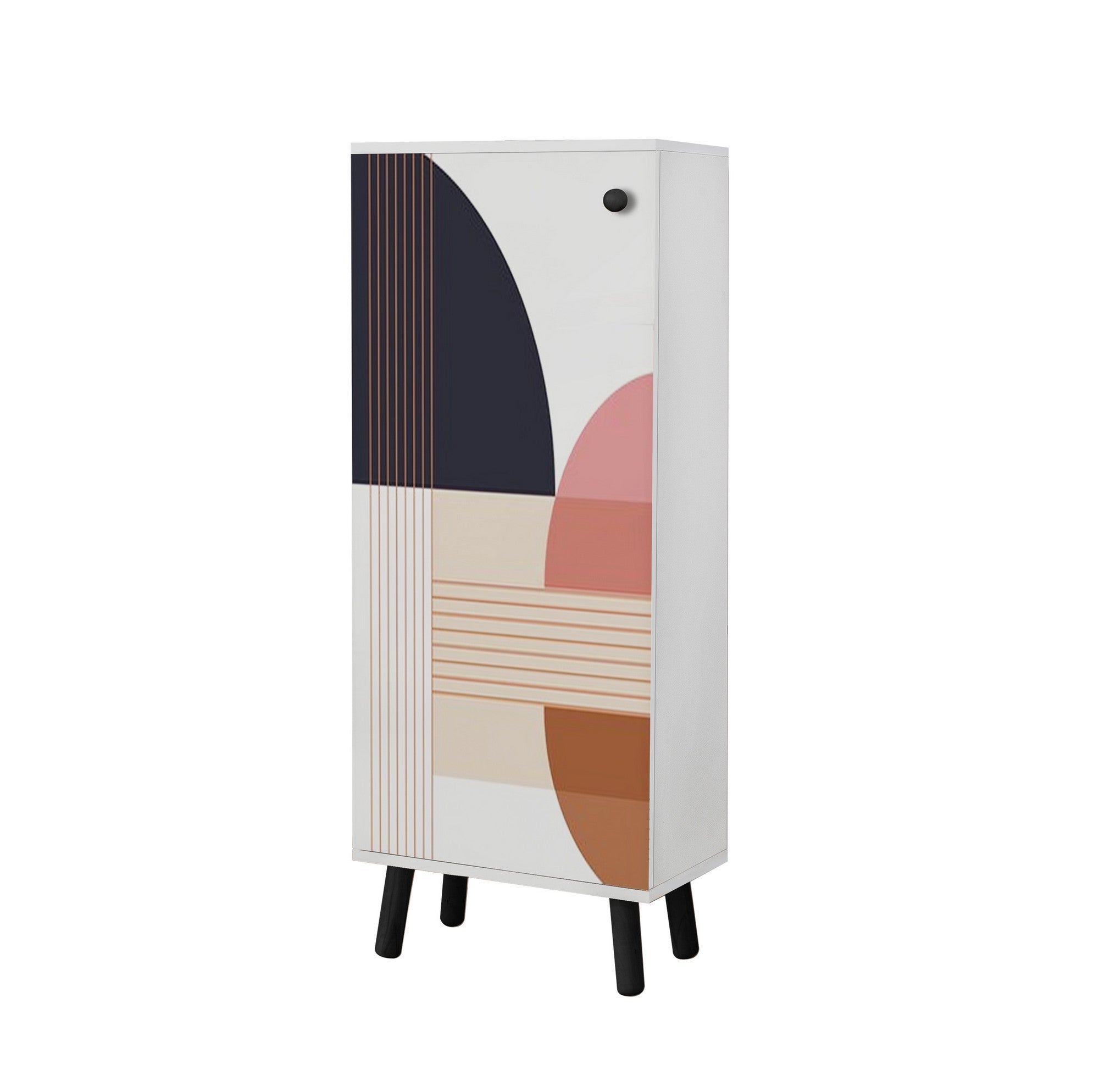 Sapateira – 50 x 135 x 38 cm – branca e preta – aglomerado