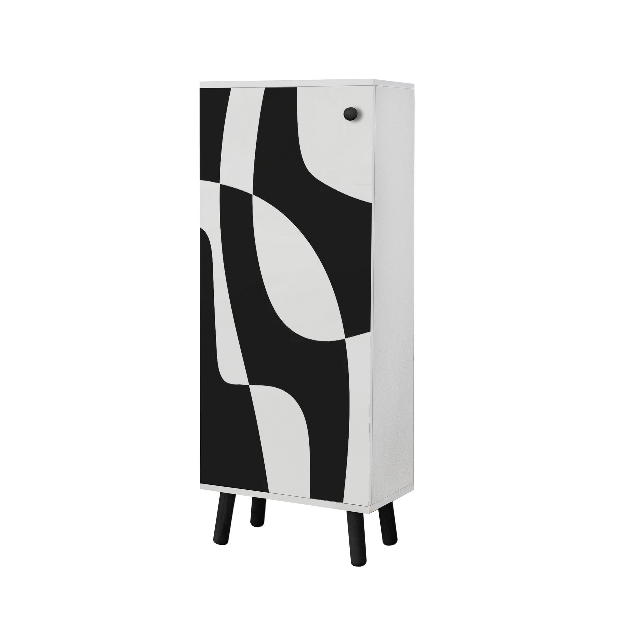 Sapateira – 50 x 135 x 38 cm – Branca e preta – Aglomerado