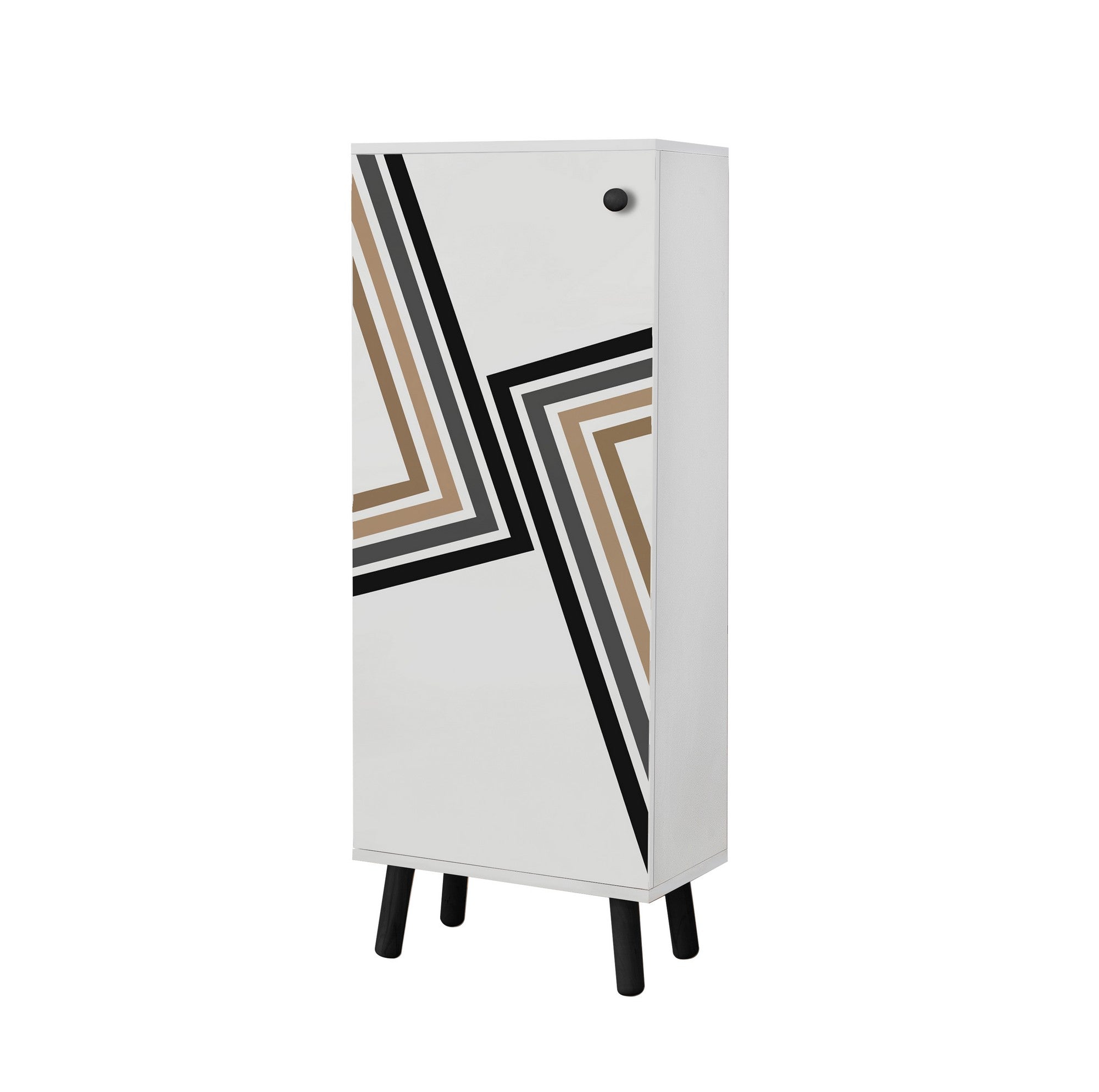 Sapateira – 50 x 135 x 38 cm – Branco e Preto – Aglomerado