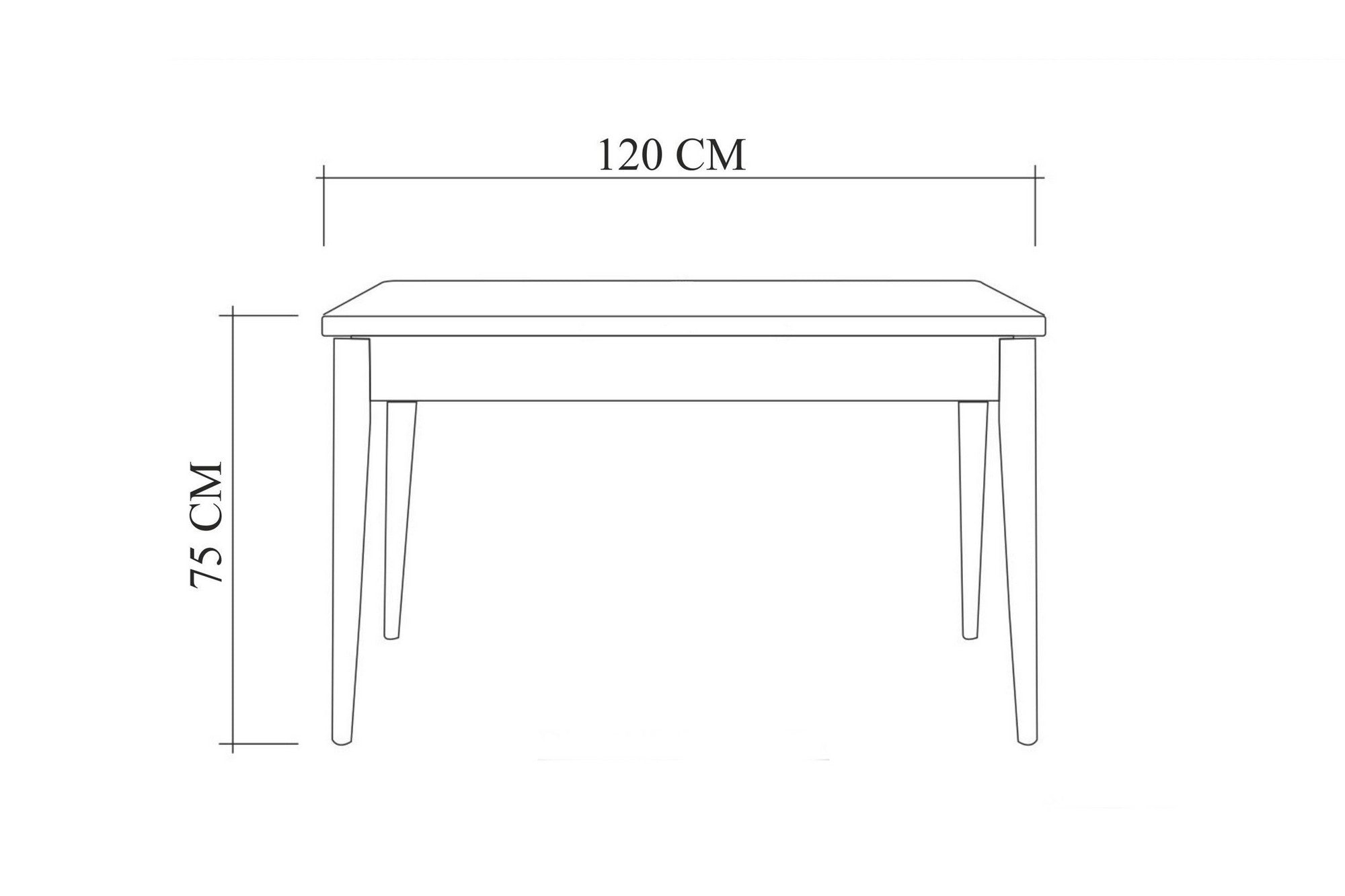 Conjunto de mesa de jantar extensível e cadeiras (4 peças), branco, 120-155 cm | Aglomerado 100% revestido em melamina, pernas de madeira de faia | Elegante e funcional para refeições modernas