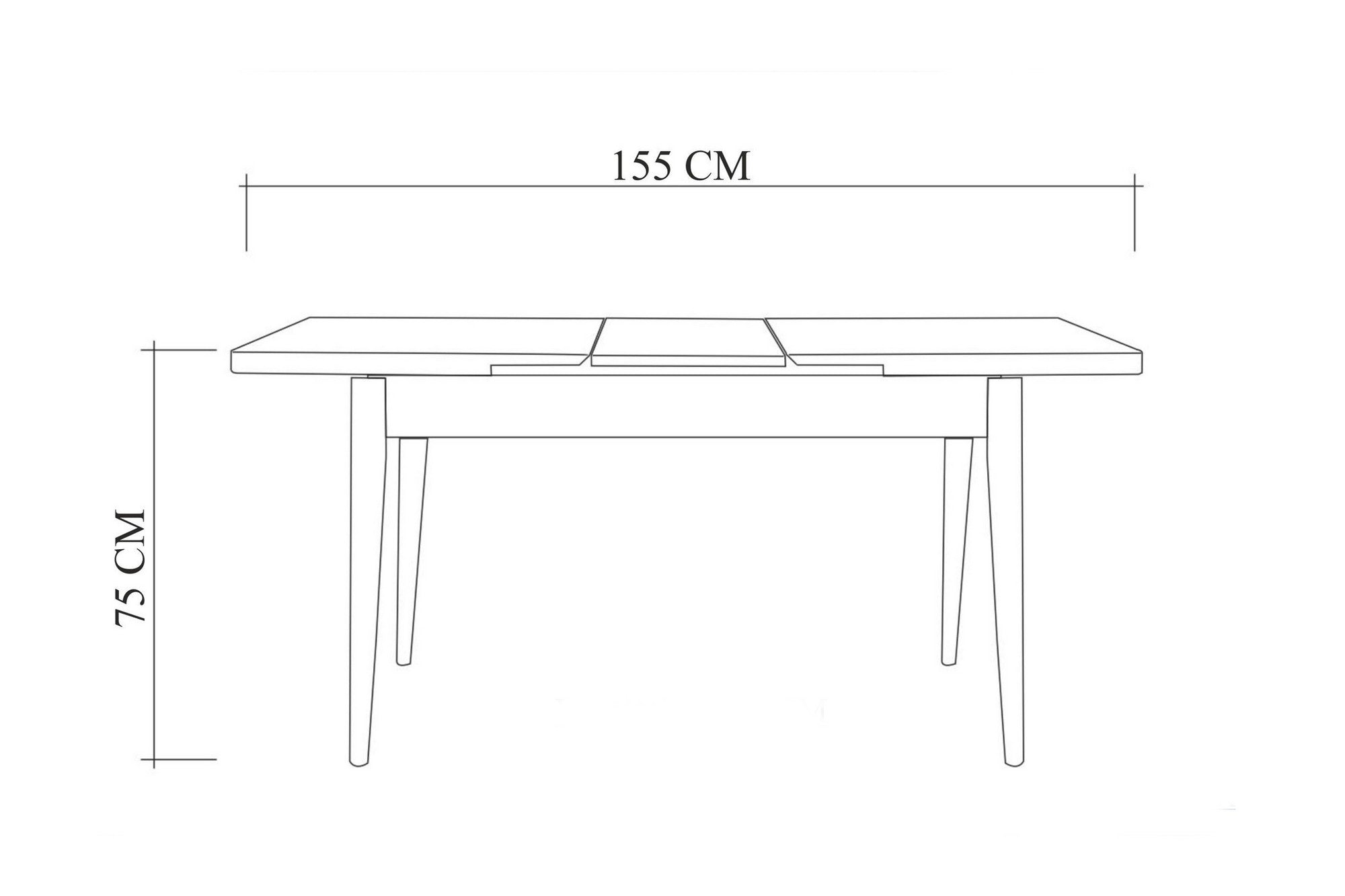 Conjunto de mesa de jantar extensível e cadeiras (6 peças), branco, 120-155 cm | Aglomerado 100% revestido em melamina, pernas de madeira de faia | Elegante e funcional para refeições modernas