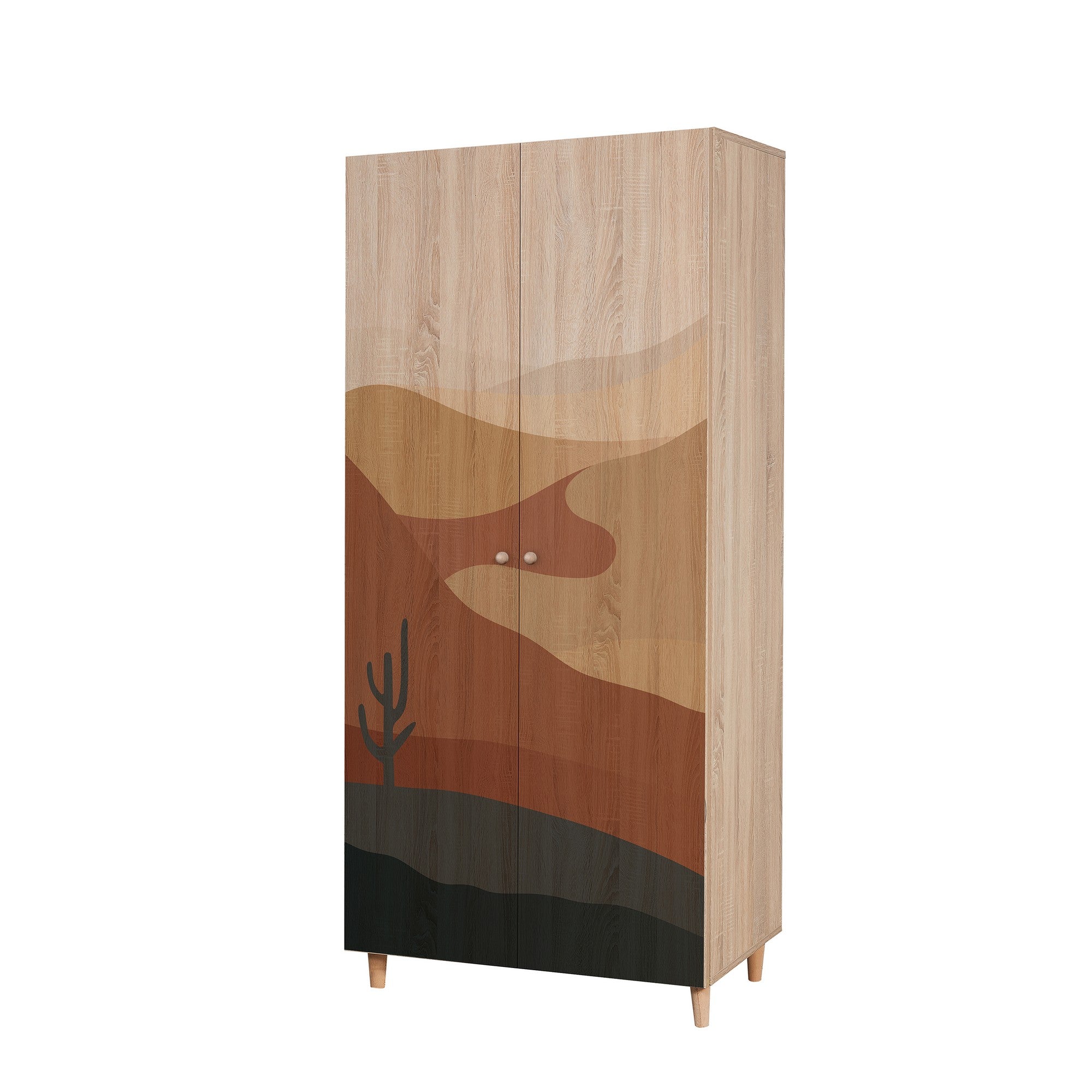 Guarda-roupa elegante – 90x192x52 cm – Sonomo – Aglomerado revestido em melamina