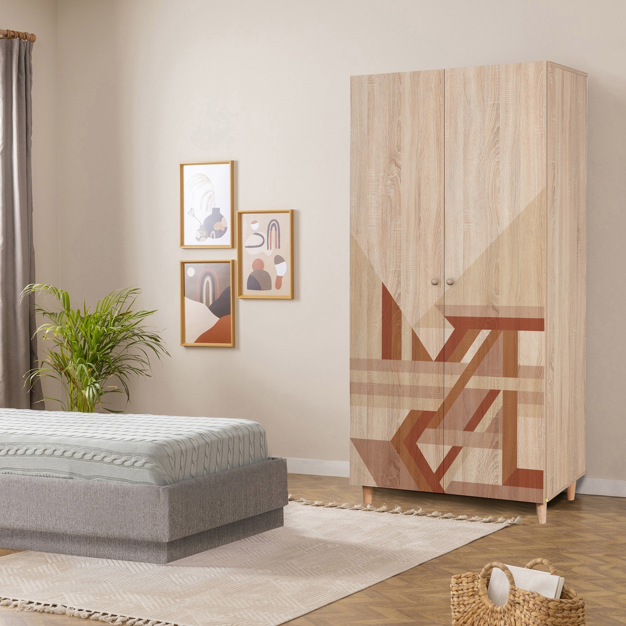 Guarda-roupa elegante – 90x192x52 cm – Sonomo – Aglomerado