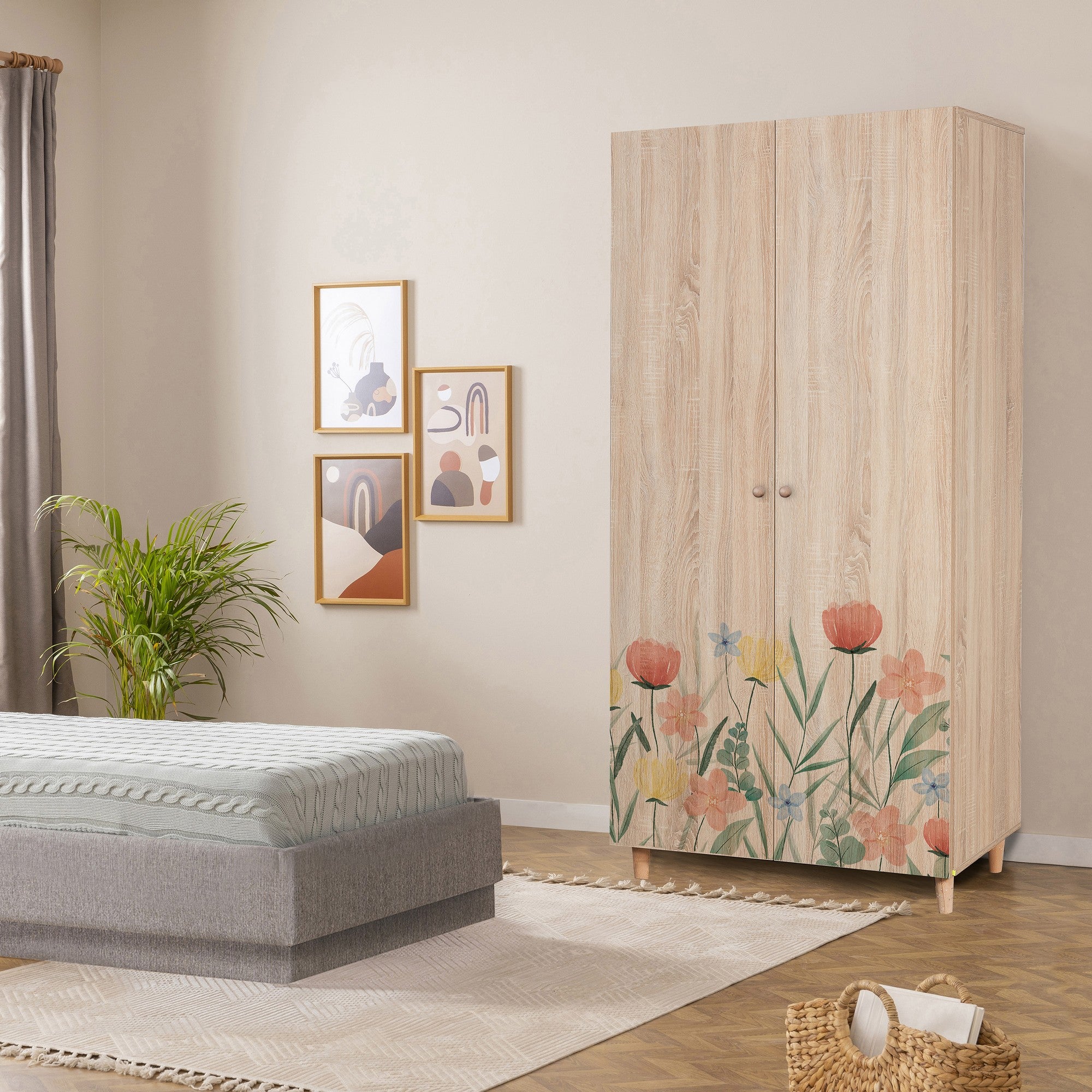 Guarda-roupa elegante – 90x192x52 cm – Sonomo – Aglomerado 100% revestido em melamina