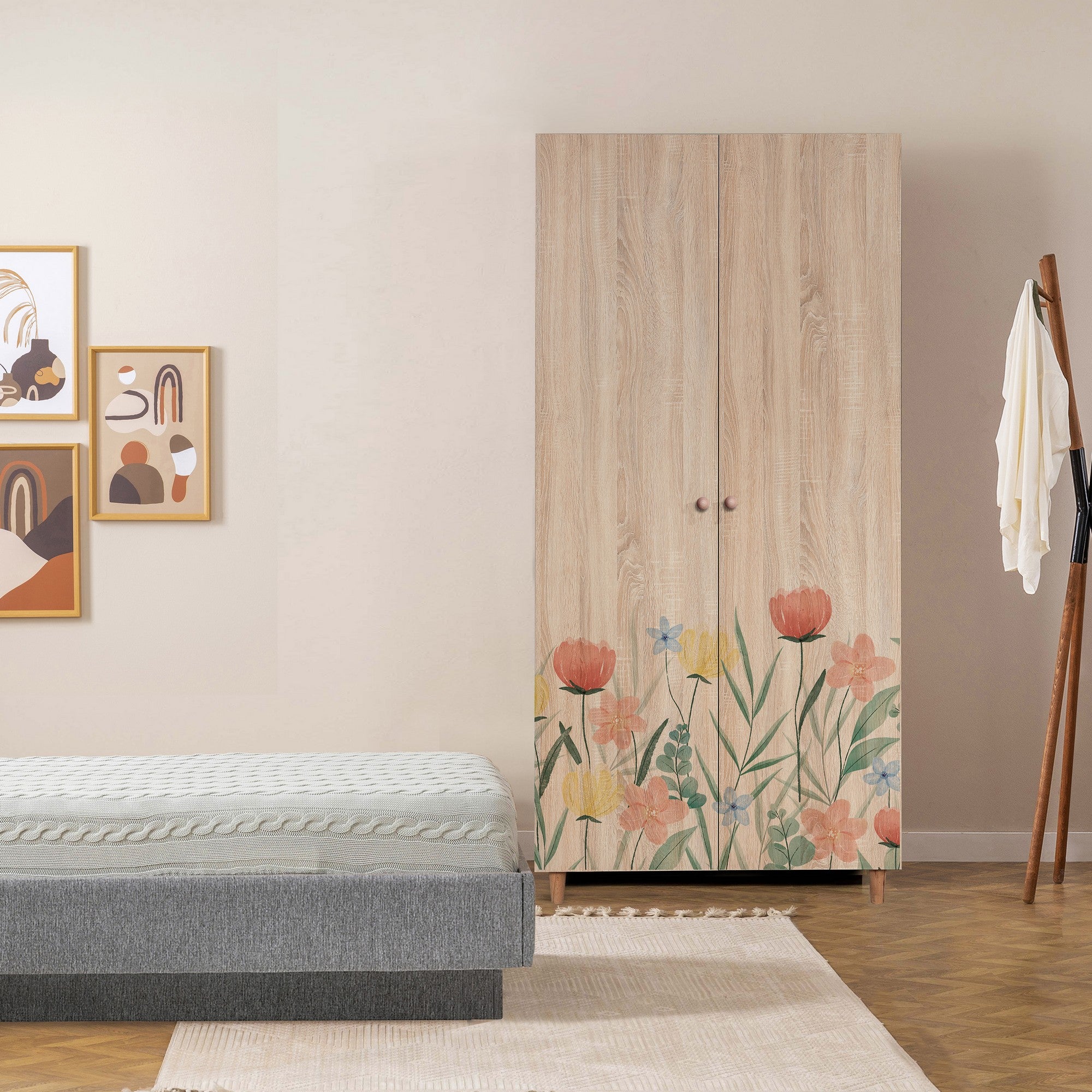 Guarda-roupa elegante – 90x192x52 cm – Sonomo – Aglomerado 100% revestido em melamina