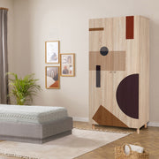 Guarda-roupa elegante com pernas de madeira de carpa – 90x192x52 cm – cor Sonomo – aglomerado revestido a melamina