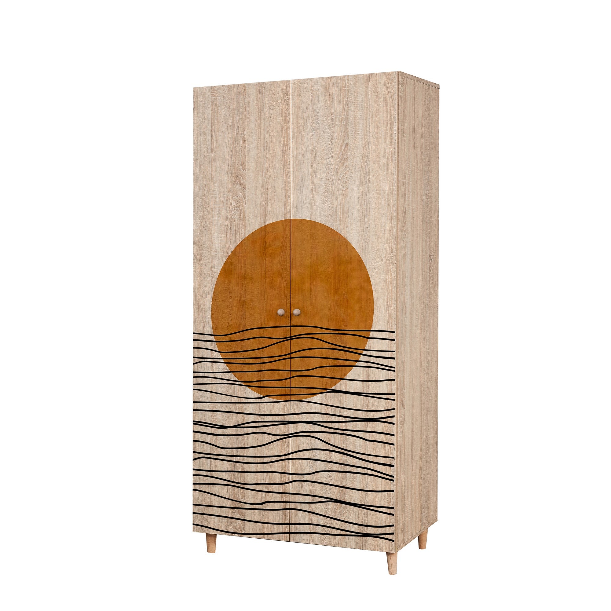 Guarda-roupa elegante – 90x192x52 cm – Cor Sonomo – Aglomerado
