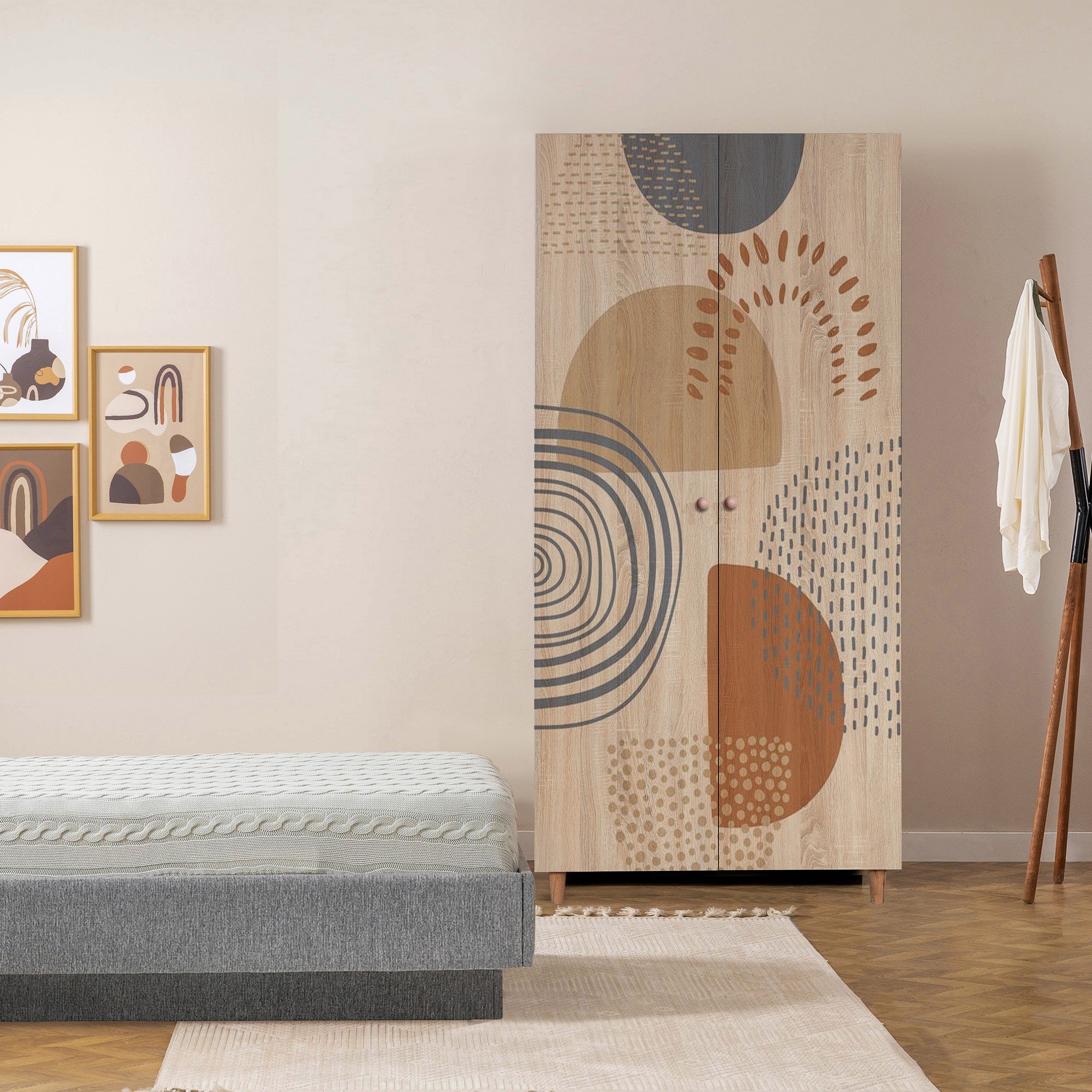 Guarda-roupa elegante – 90x192x52 cm – Cor Sonomo – Aglomerado