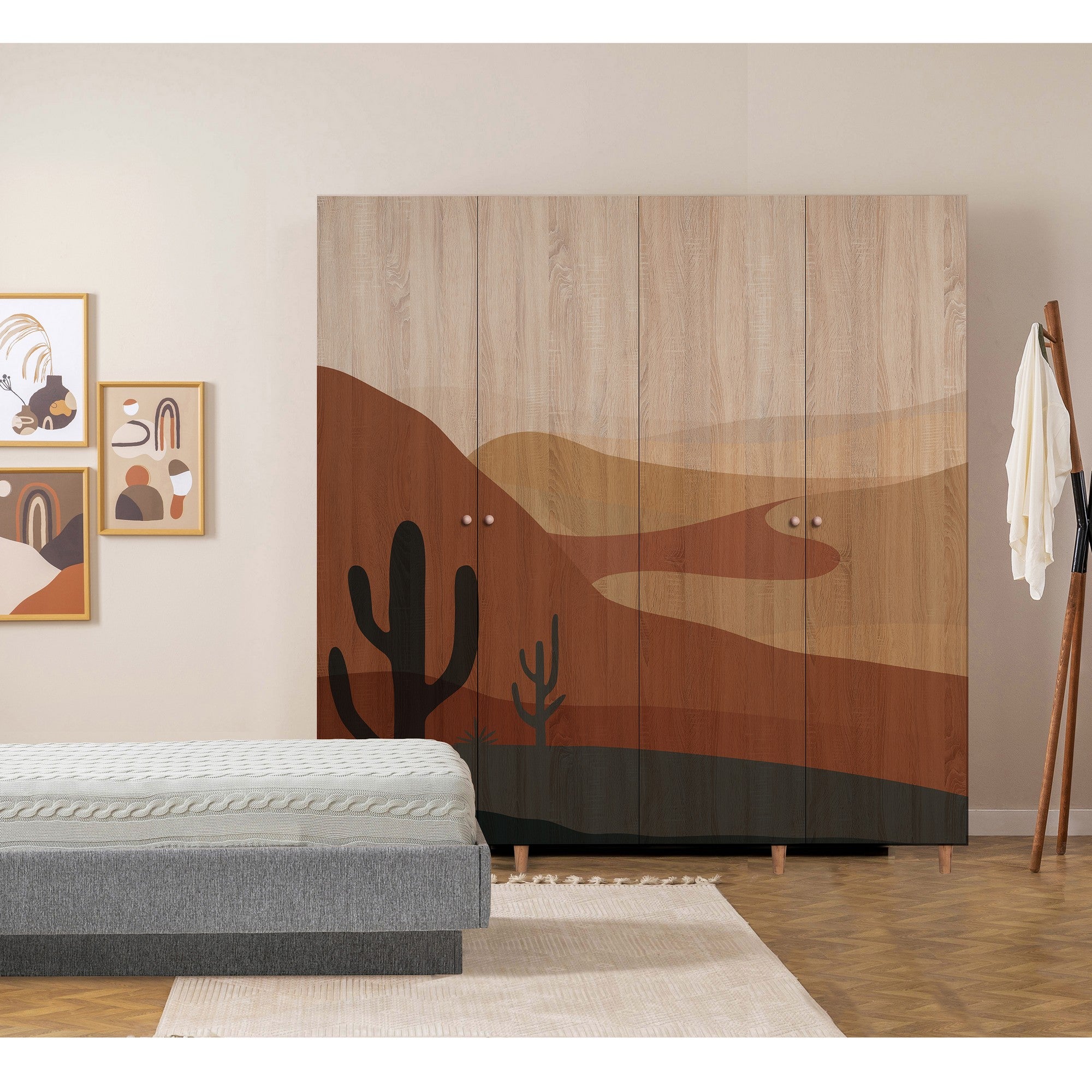 Guarda-roupa elegante – 180 x 192 x 52 cm – Sonomo – Aglomerado revestido a melamina