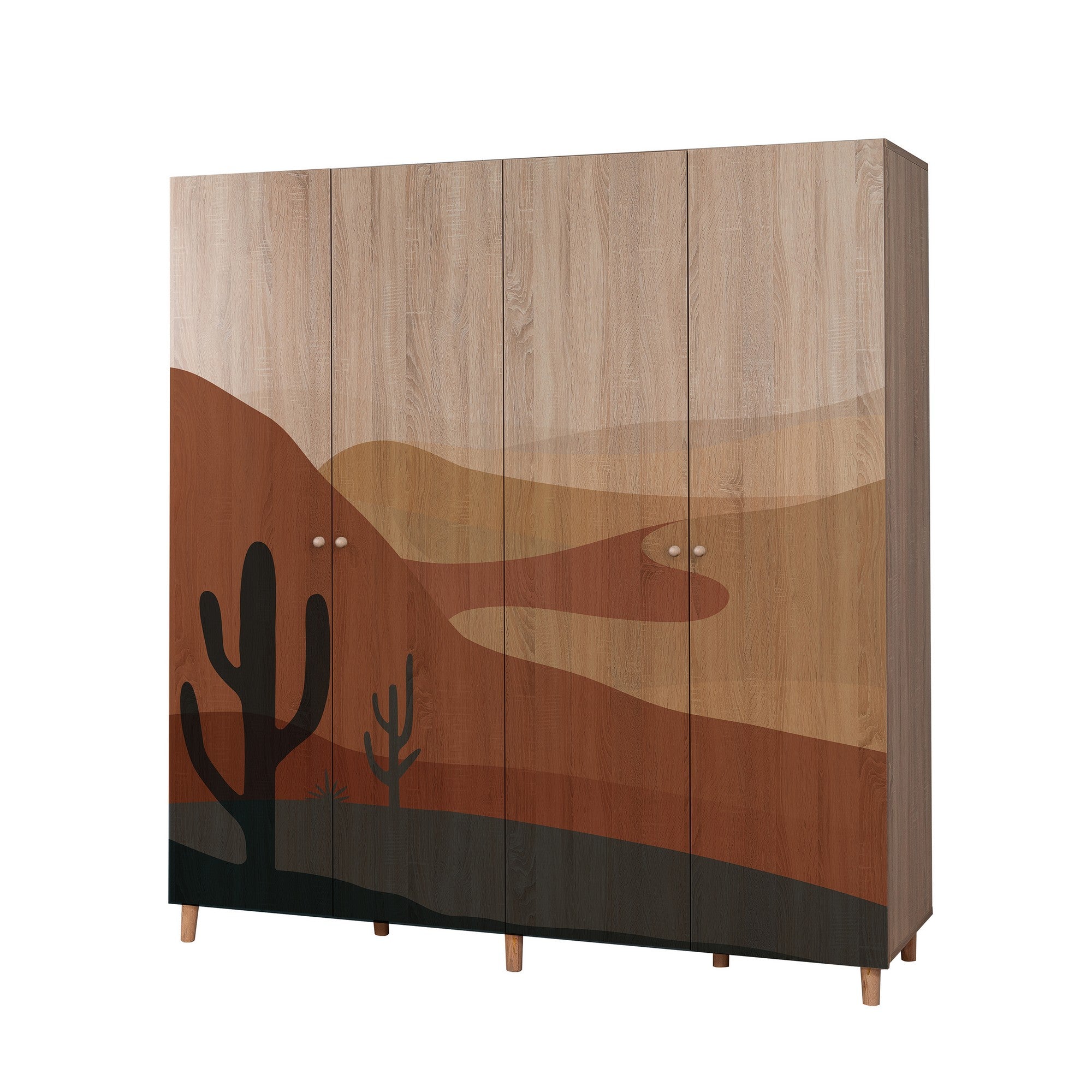 Guarda-roupa elegante – 180 x 192 x 52 cm – Sonomo – Aglomerado revestido a melamina