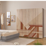 Guarda-roupa elegante – 180 x 192 x 52 cm – Sonomo – Aglomerado revestido em melamina