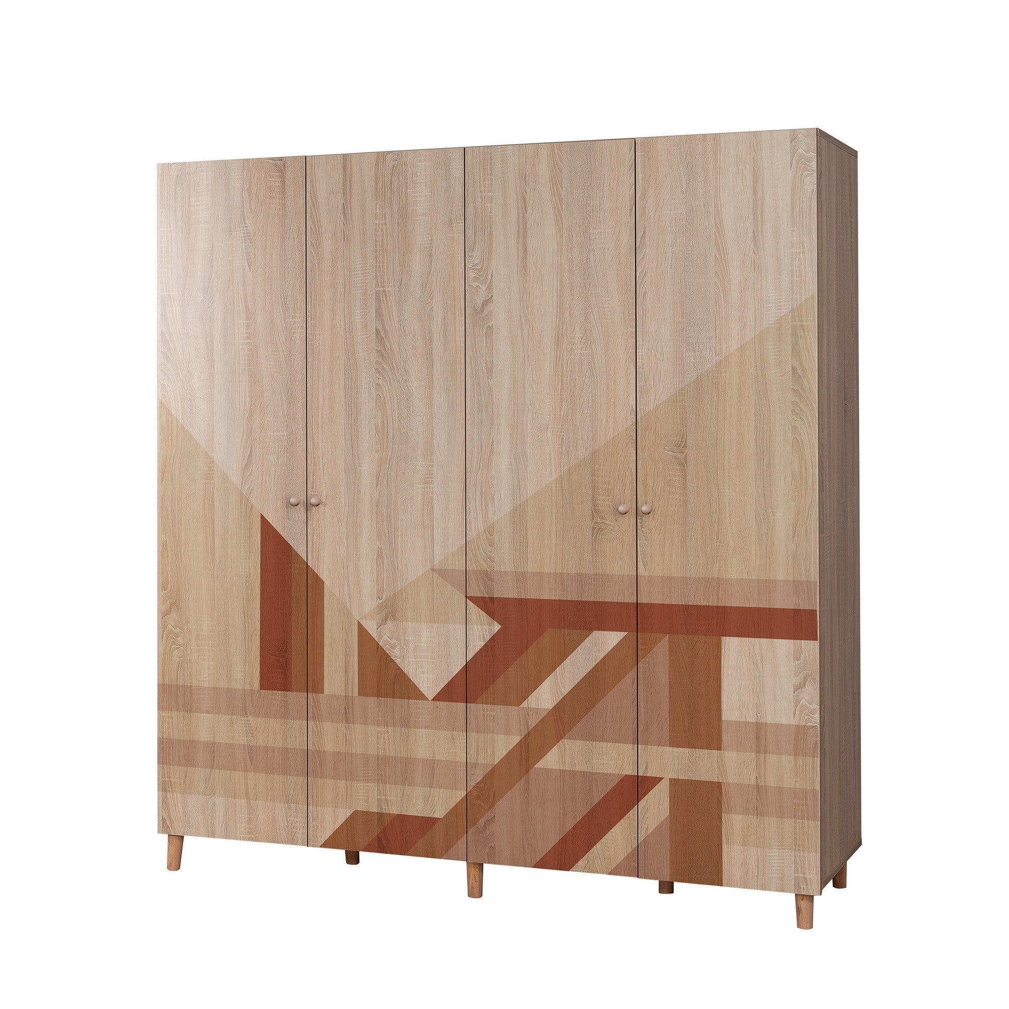 Guarda-roupa elegante – 180 x 192 x 52 cm – Sonomo – Aglomerado revestido em melamina