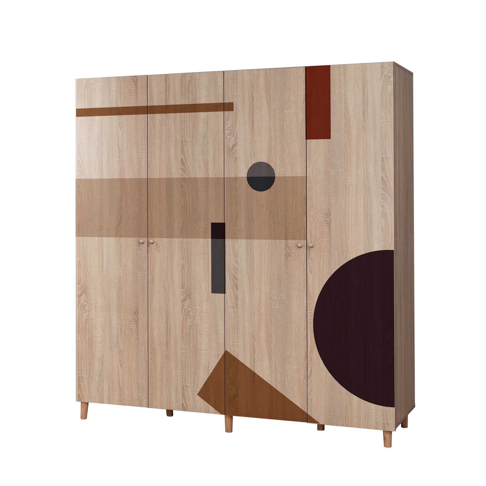 Guarda-roupa elegante – 180 x 192 x 52 cm – Cor Sonomo – Aglomerado