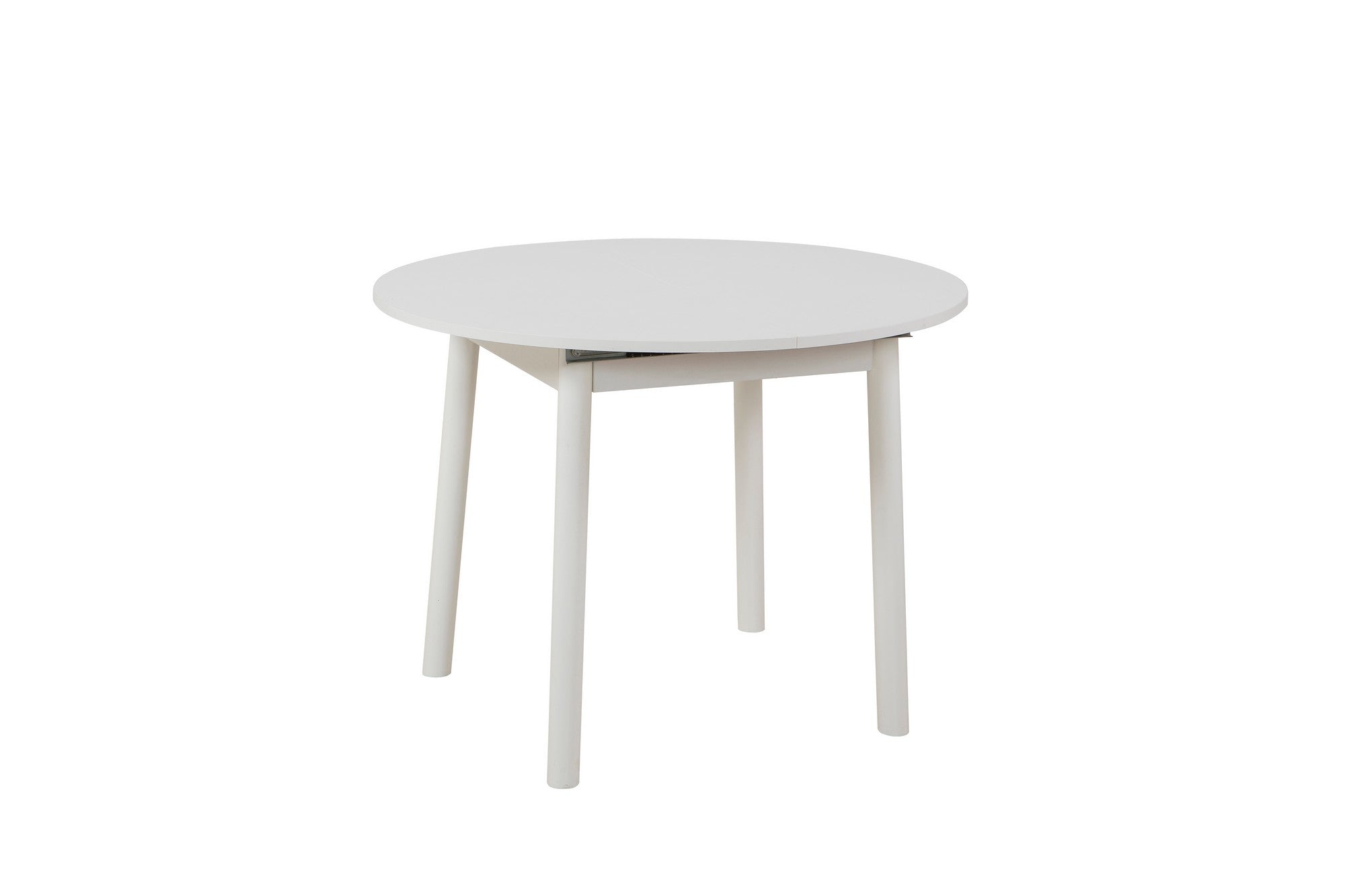 Conjunto de mesa de jantar extensível e cadeiras (3 peças), branco, 100 cm (aberto: 131 cm) | 100% revestido em melamina, pernas de madeira de faia | Elegante e funcional para refeições modernas