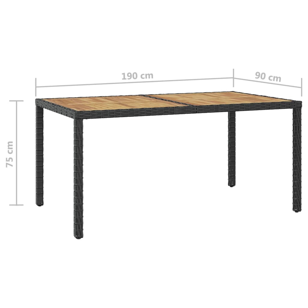 7 pcs conjunto jantar exterior com almofadões vime PE