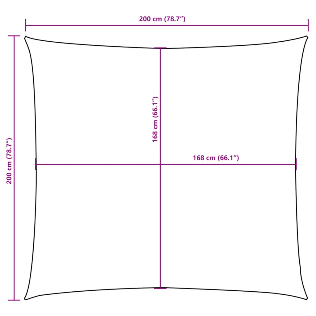 Guarda-sol tecido Oxford quadrado 2x2 m creme