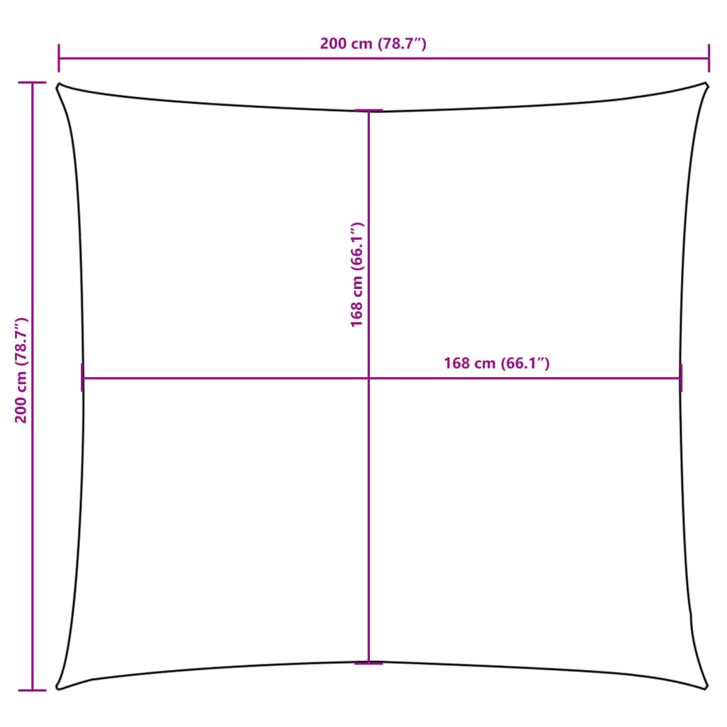 Guarda-sol tecido Oxford quadrado 2x2 m terracota