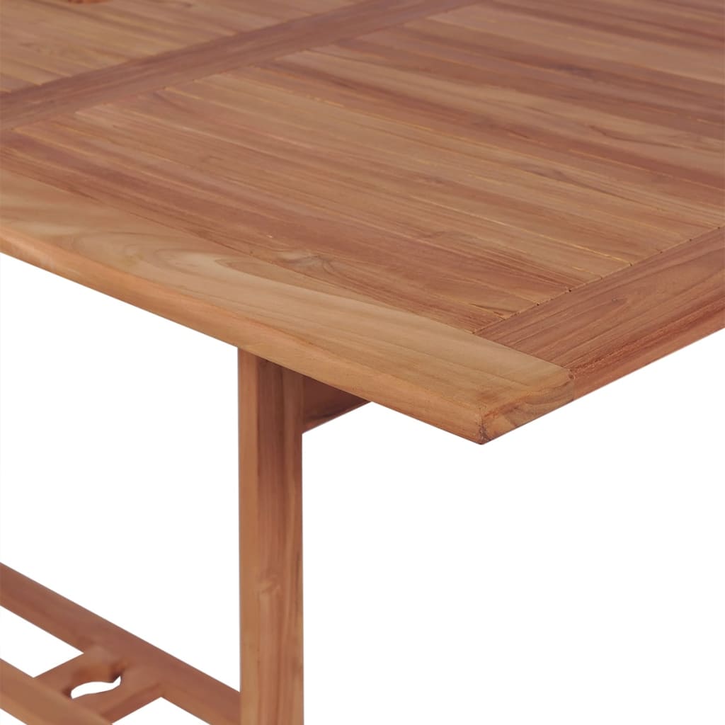 11 pcs conjunto jantar jardim c/ cadeiras dobráveis teca maciça