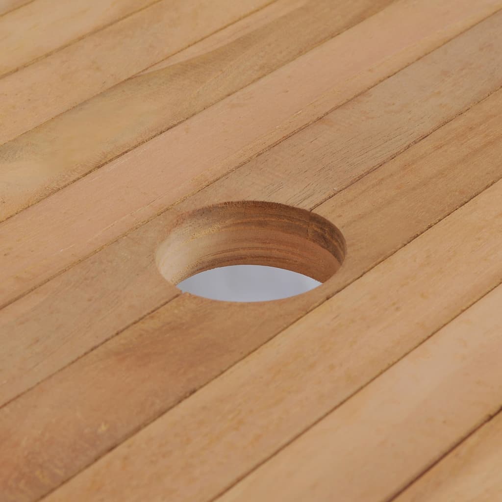 11 pcs conjunto jantar jardim c/ cadeiras dobráveis teca maciça