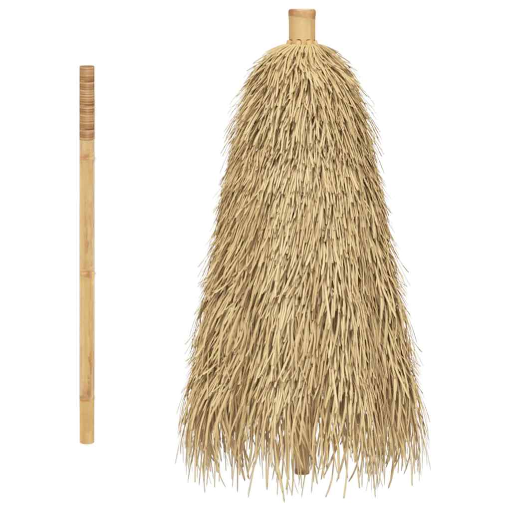 Guarda-sol de bambu com cobertura em folhas de bananeira 210 cm