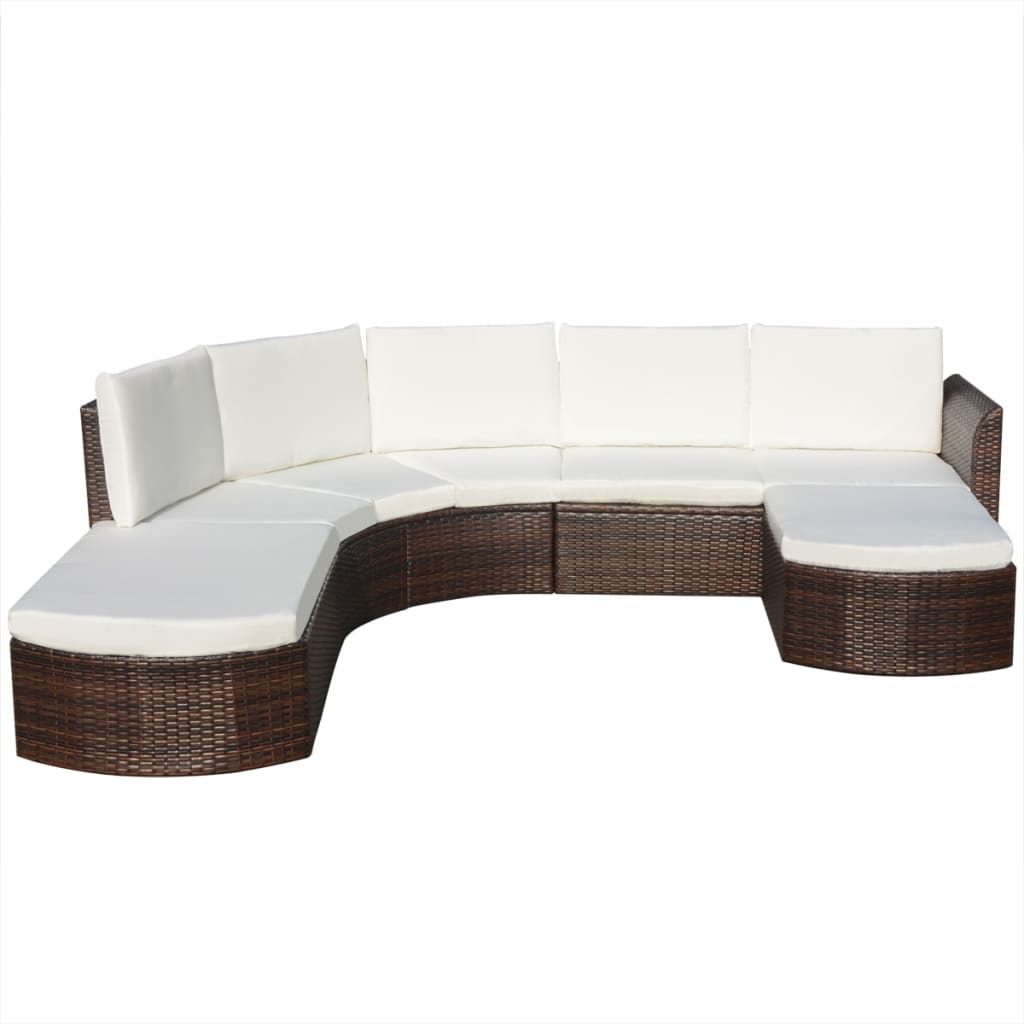 Conjunto de sofás de jardim 16 pcs vime castanho